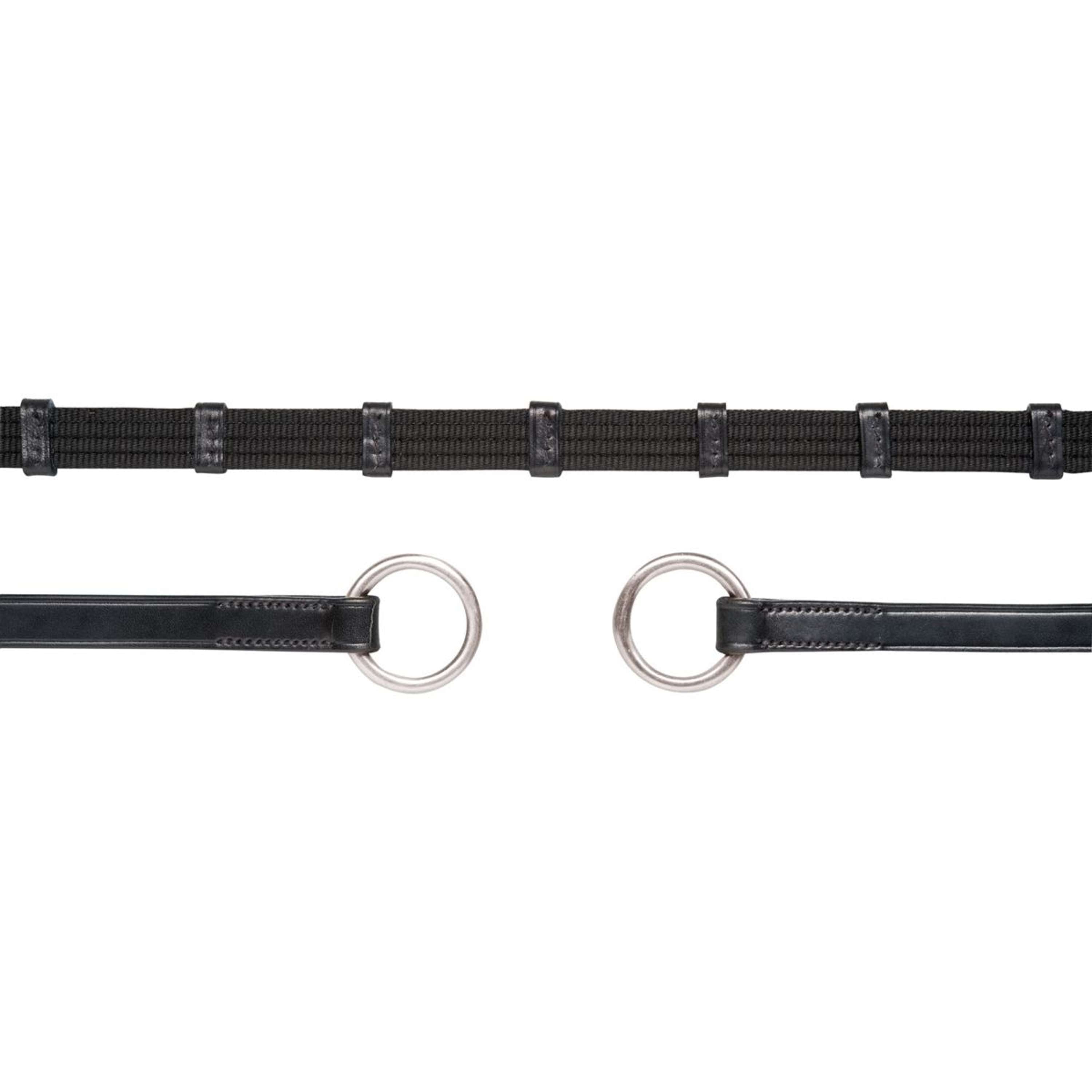 Schockemöhle Rênes avec Stops et Ring Noir/Argent