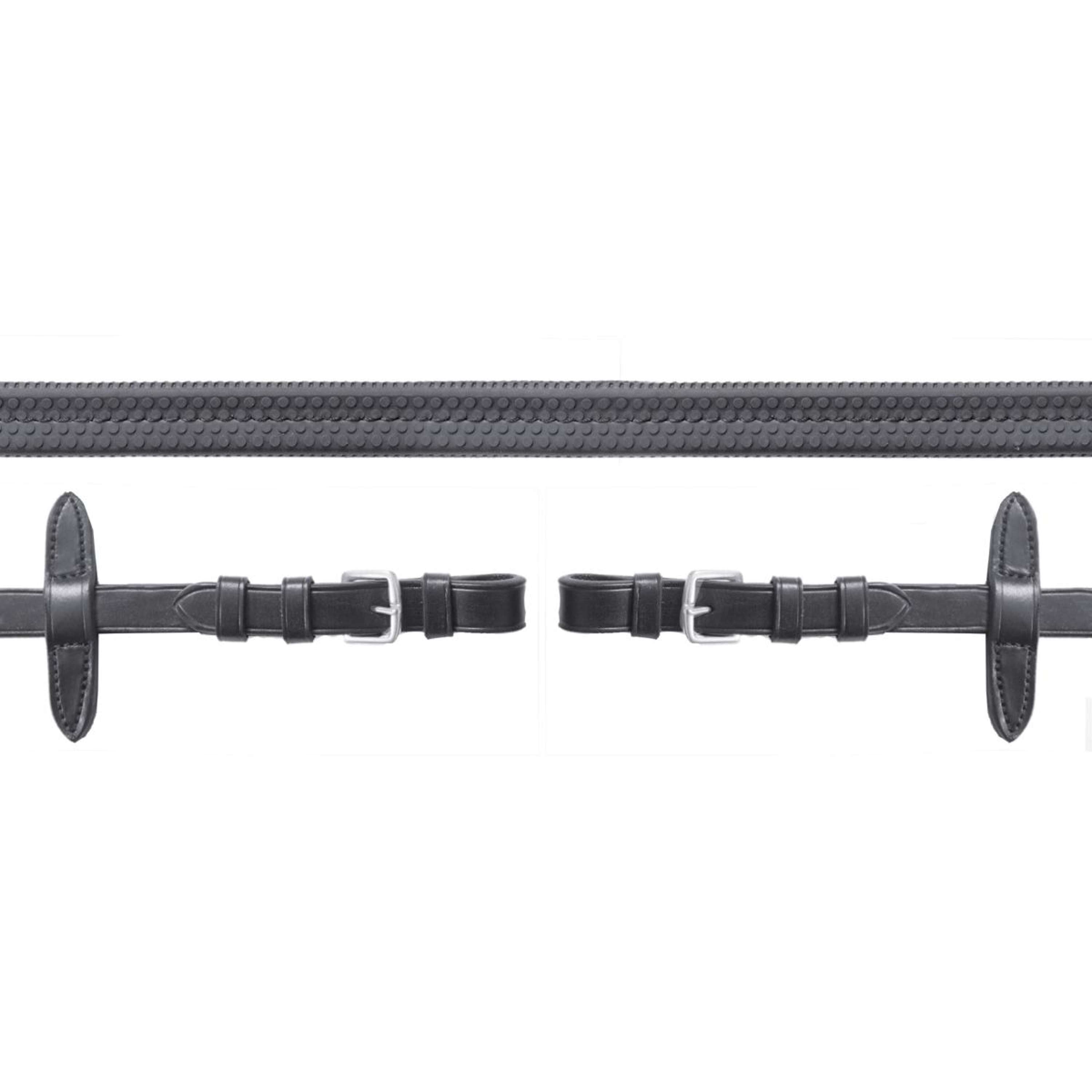 Schockemöhle Rênes Neo Line Caoutchouc Noir/Argent