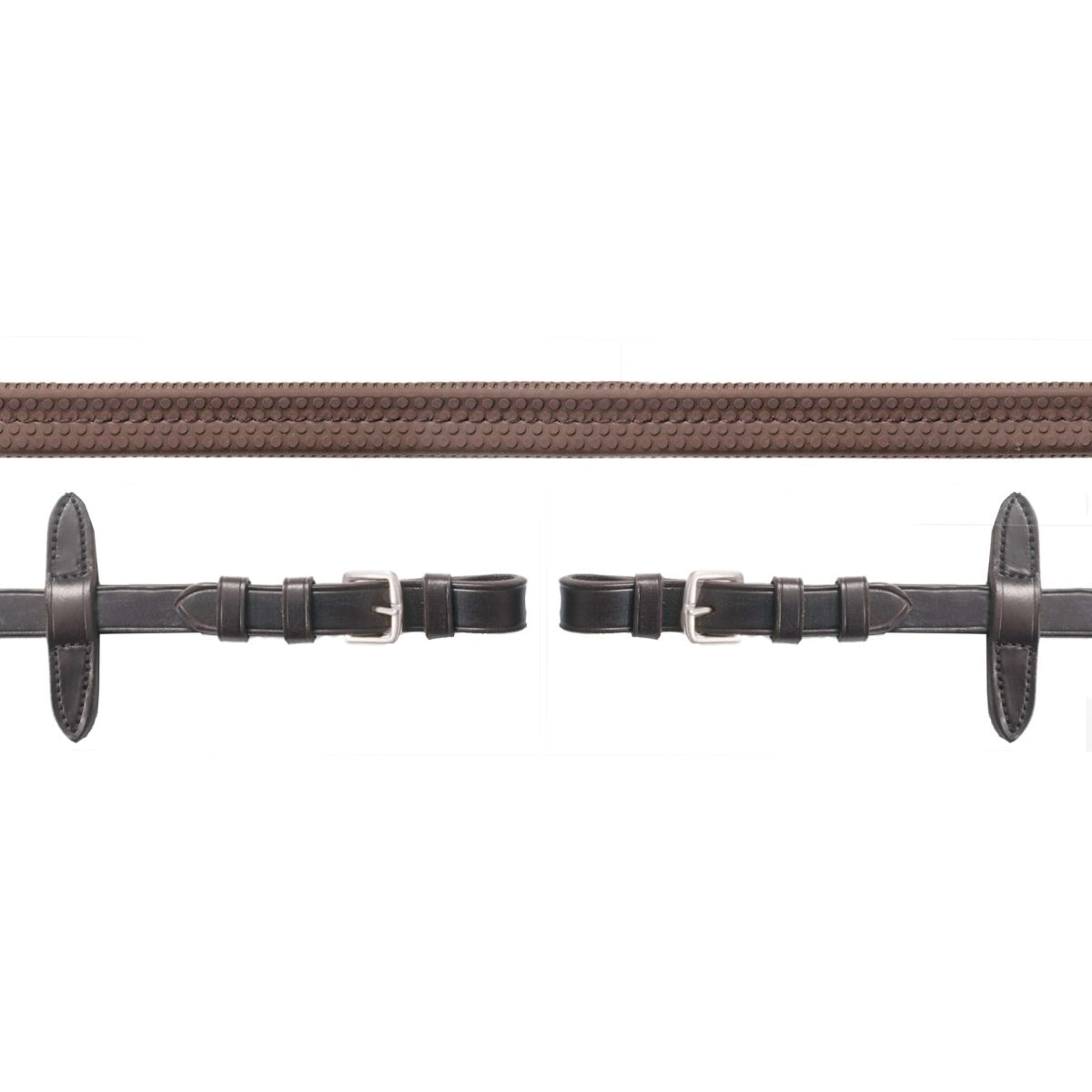 Schockemöhle Rênes Neo Line Caoutchouc Marron/Argent