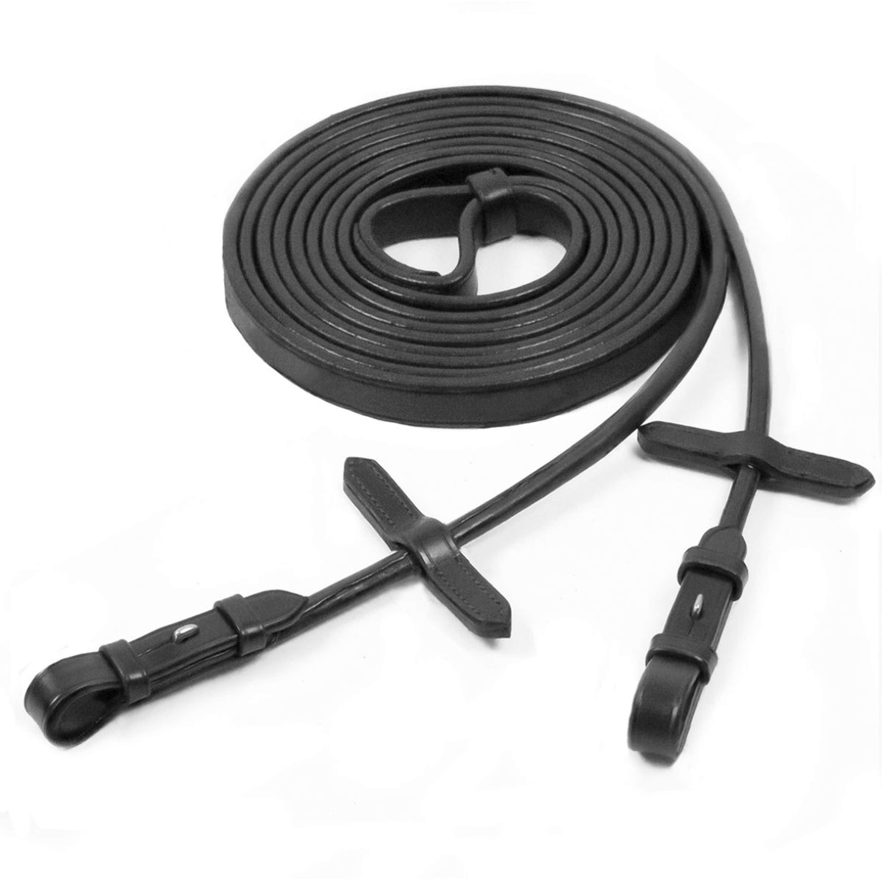 Schockemöhle Rênes de Filet Cousu Noir/Argent