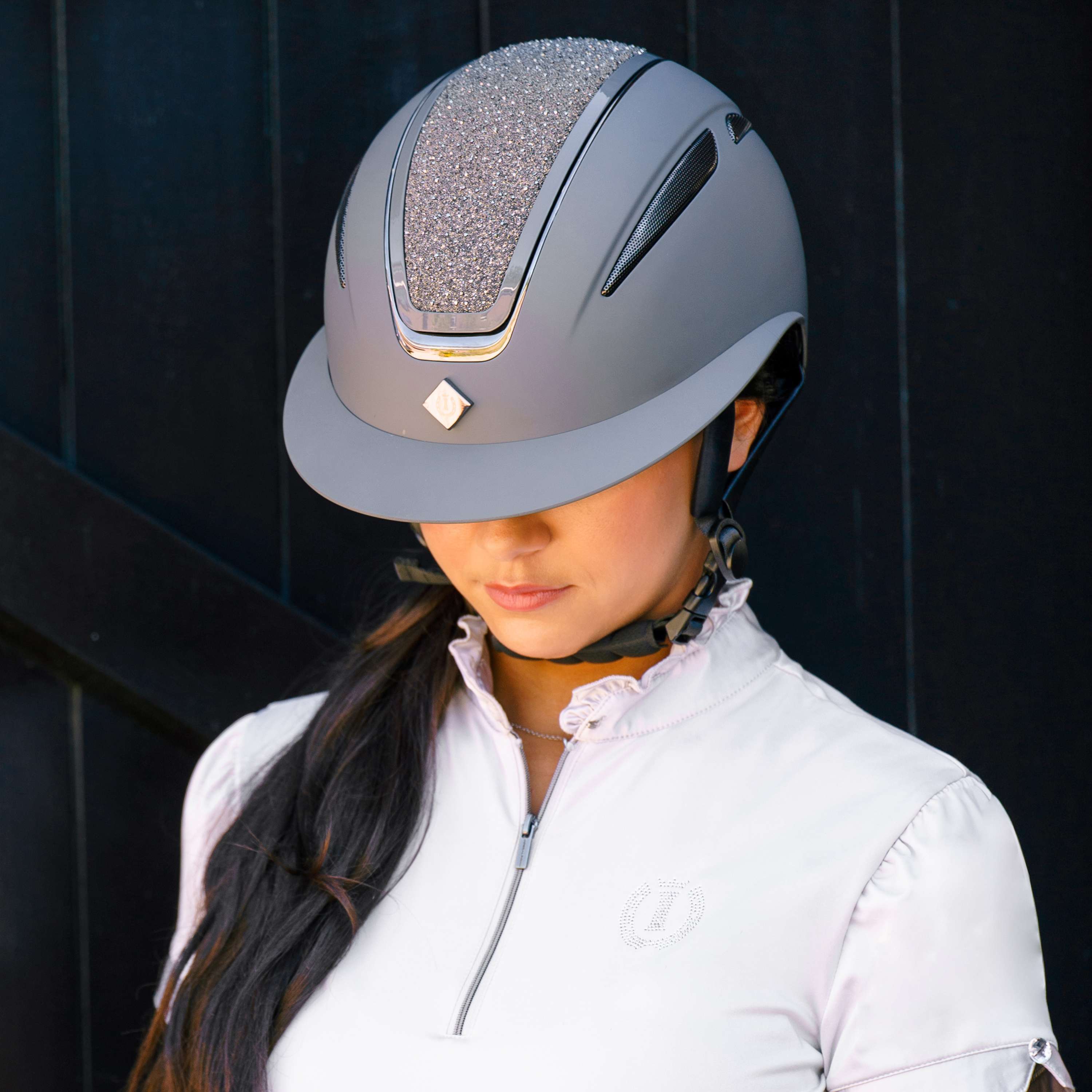 Imperial Riding Bombe IRHOlania Deluxe Big Visor Gris