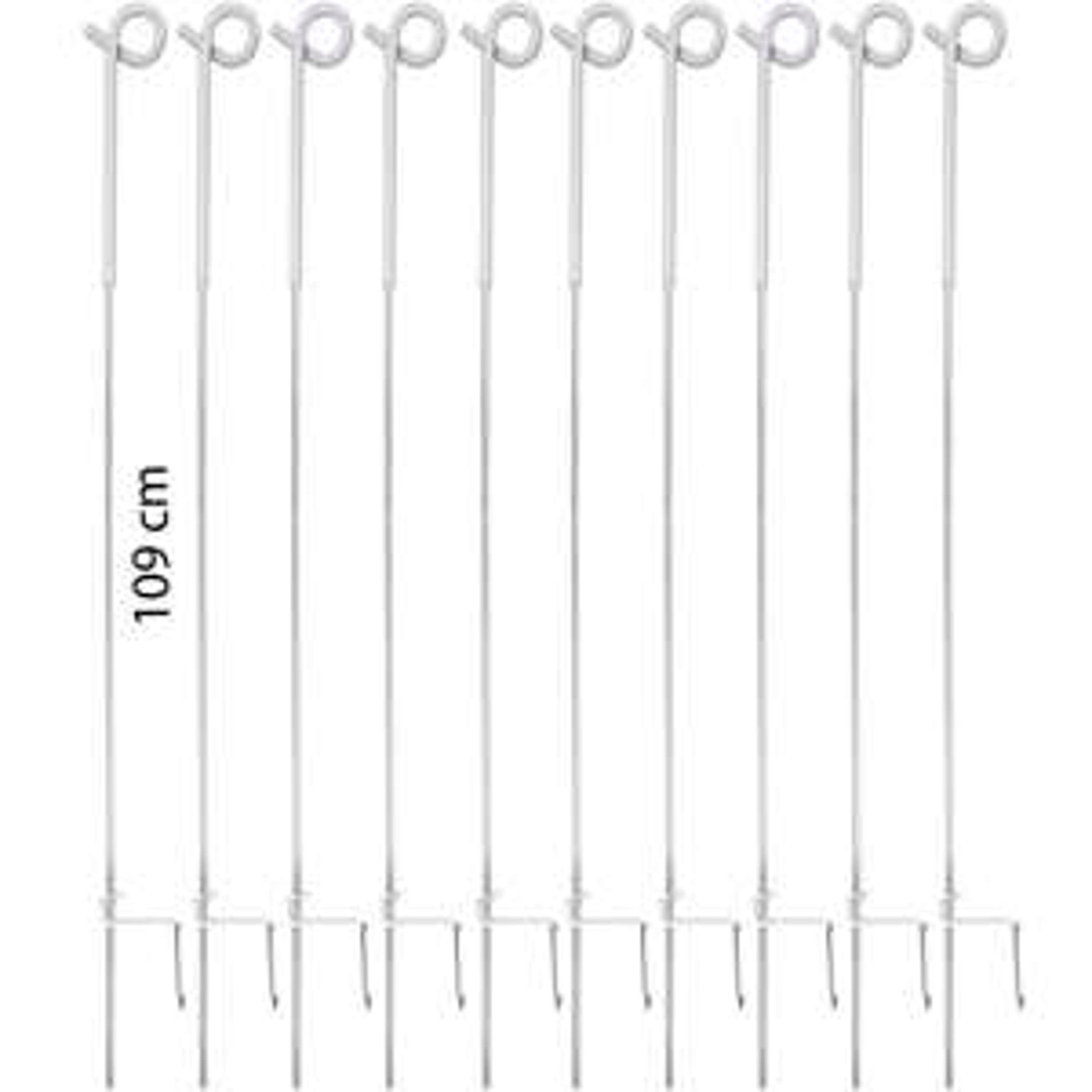 Agradi Power Piquet de Clôture Acier de Ressort avec Boucle 105cm 10 Pièces Blanc