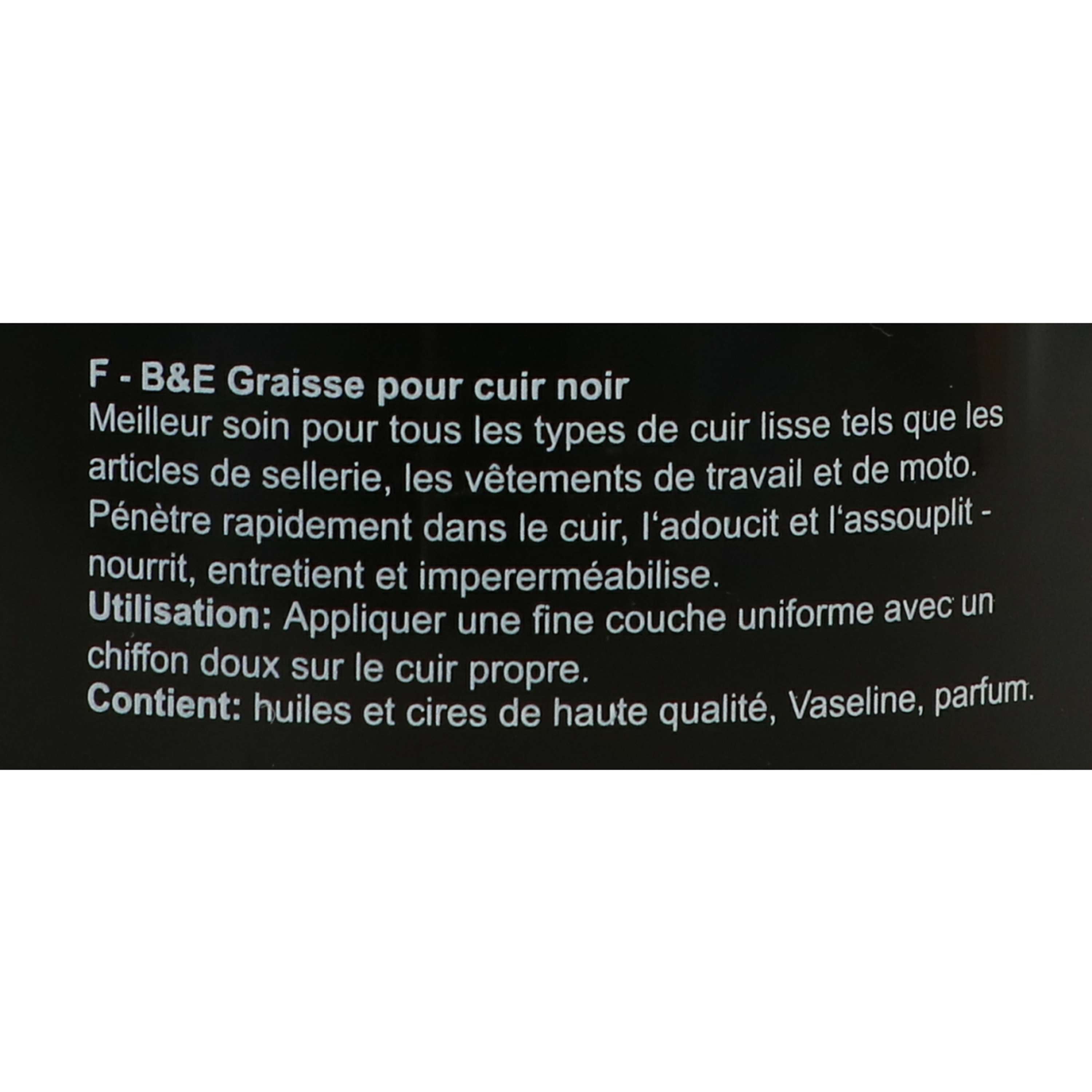 Bense & Eicke Graisse pour Cuir Noir