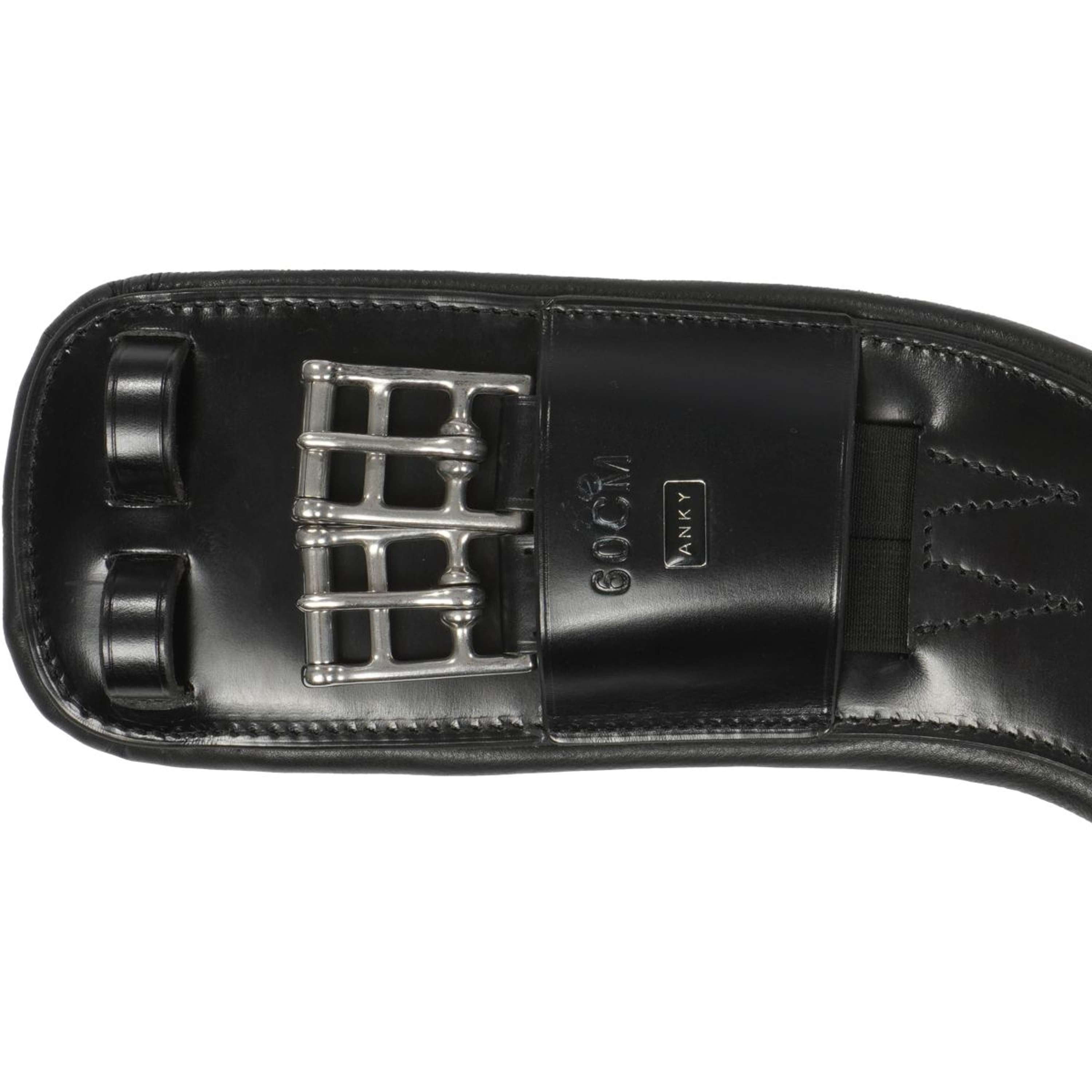 ANKY Sangle Cuir Dressage Anatomique 2 Côtés Élastique Noir