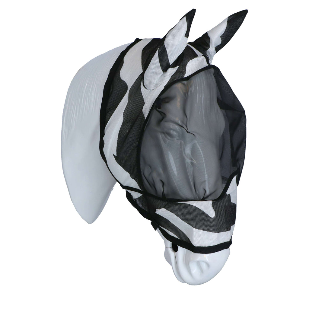 Bucas Buzz-Off Masque Anti-Mouches Deluxe avec Oreilles Zebra