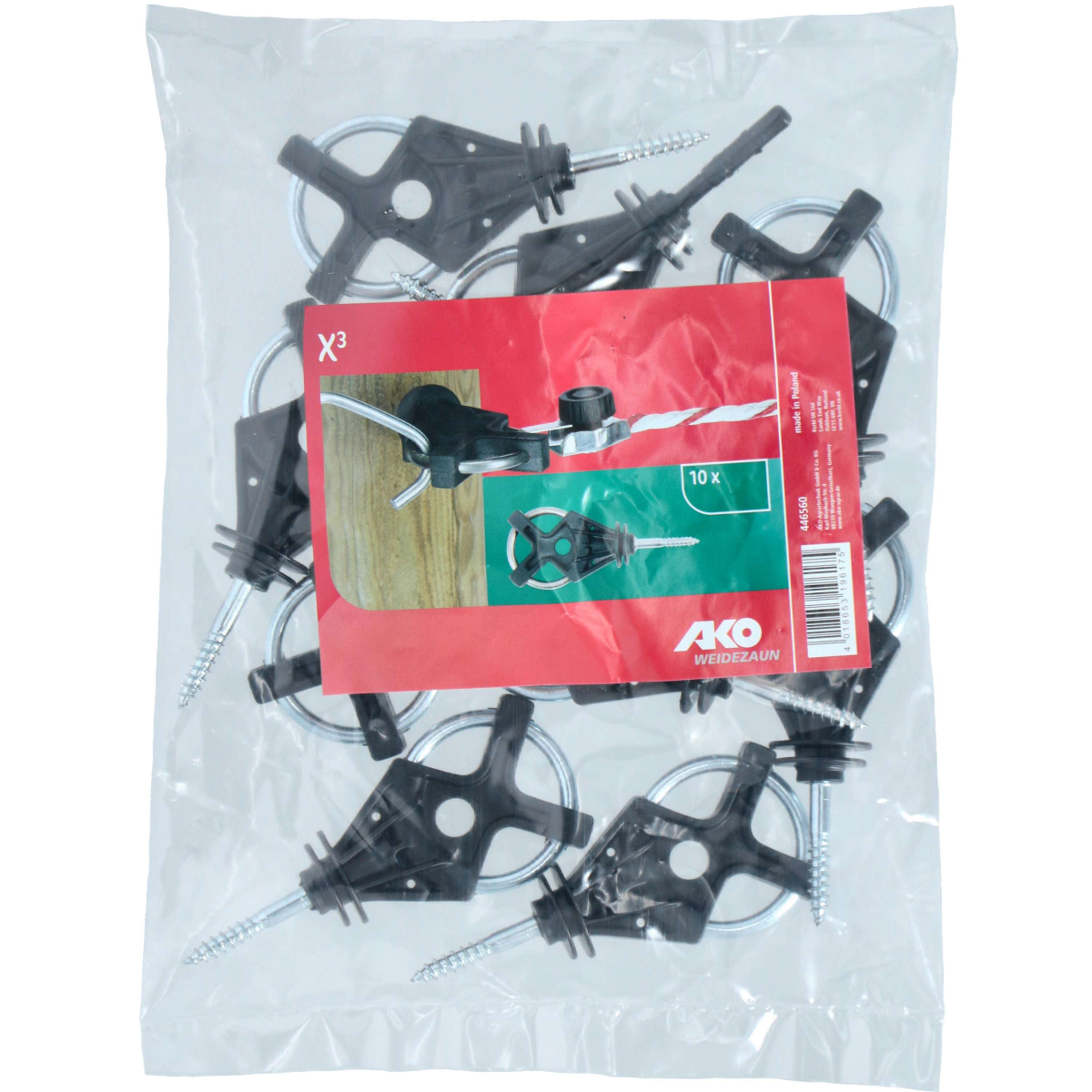 Kerbl Isolateur de Porte X³ Galvanisé 6 Pièces Noir