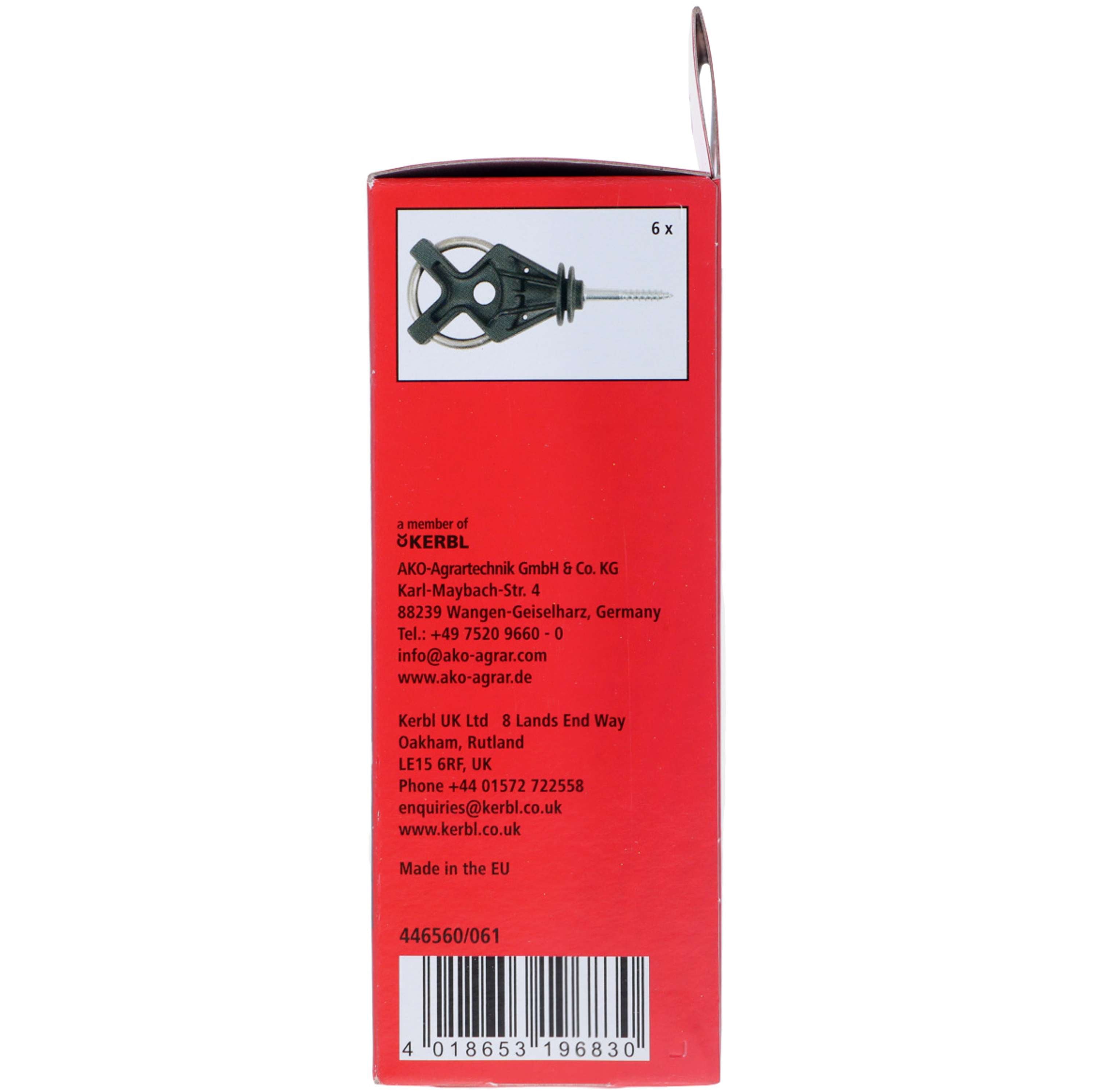 Kerbl Isolateur de Porte X³ Blister Galvanisé 6 Pièces Noir