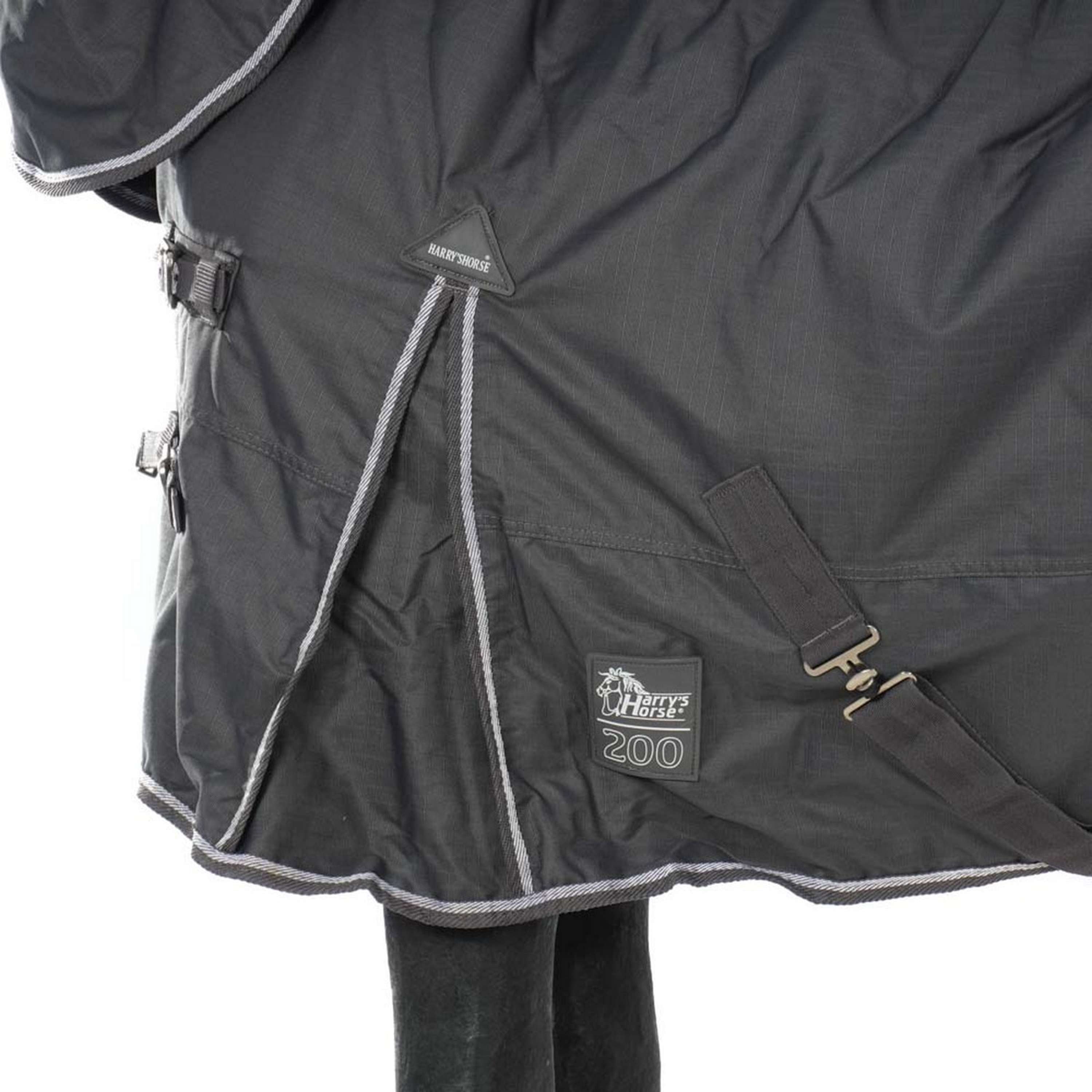 Harry's Horse Couverture d'Extérieur Thor 200g avec Couvre-cou Ébène