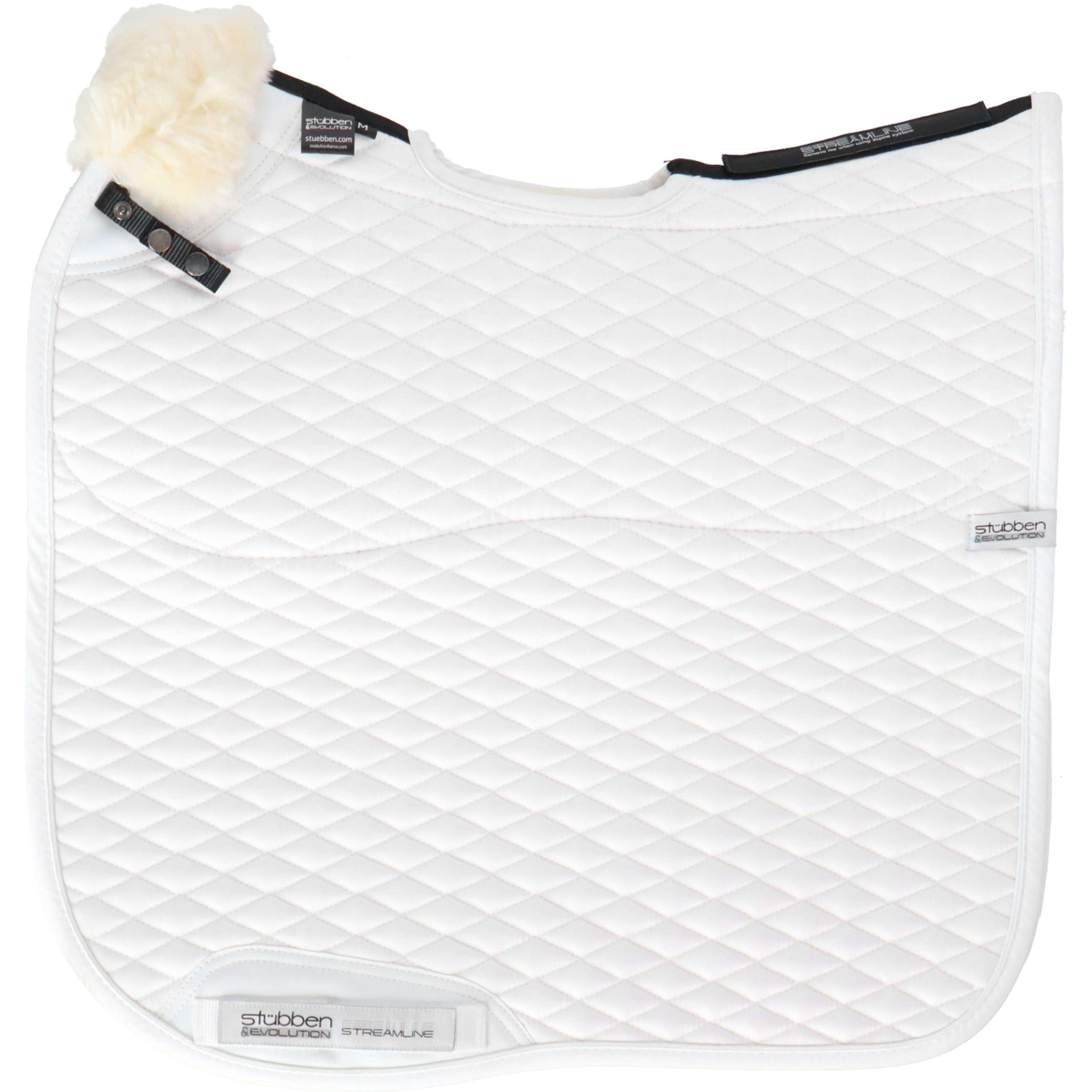 Stübben Tapis de Selle Streamline Dressage Peau dÁgneau Blanc