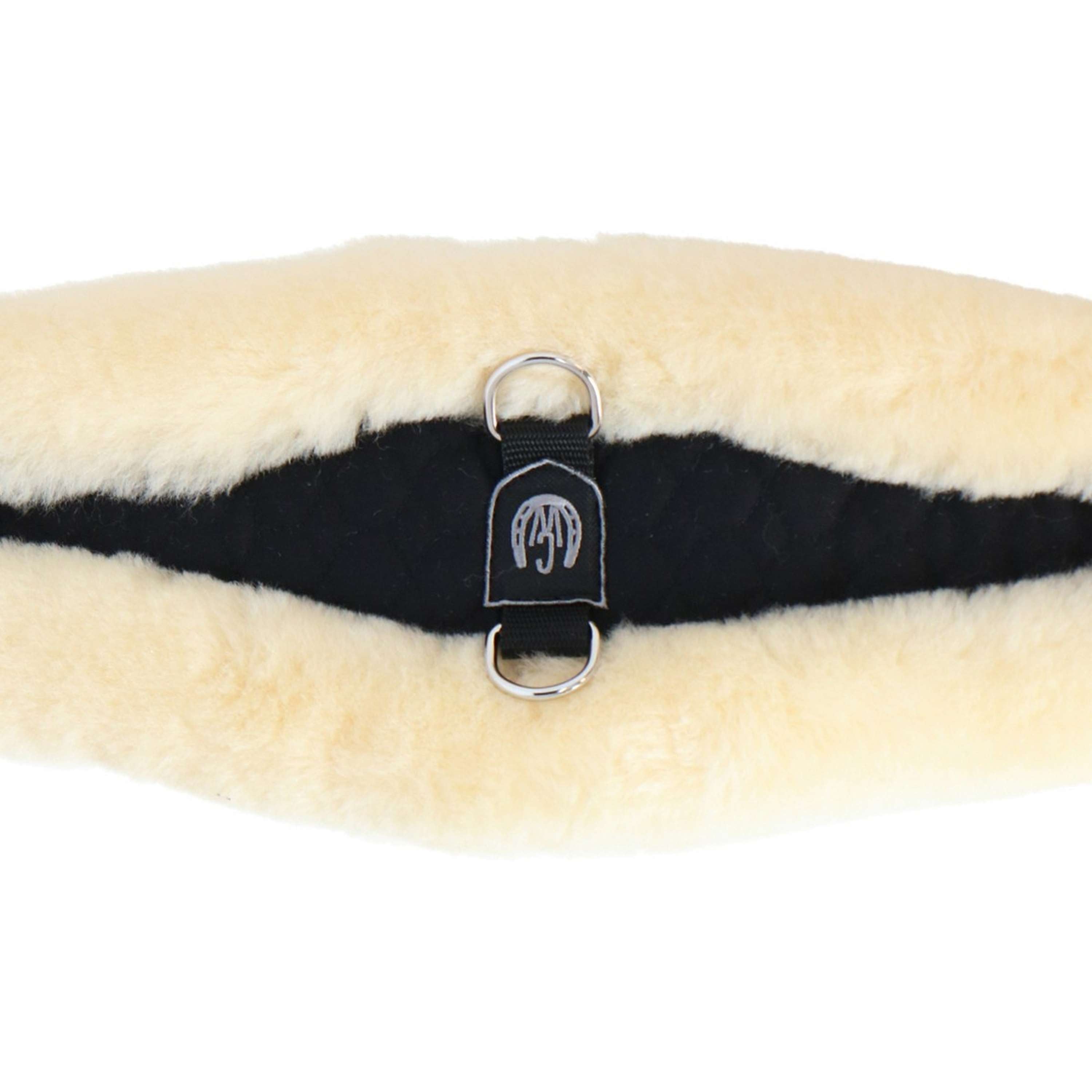 Werner Christ Sangle de Dressage Anatomic avec Fourrure Noir/Naturel