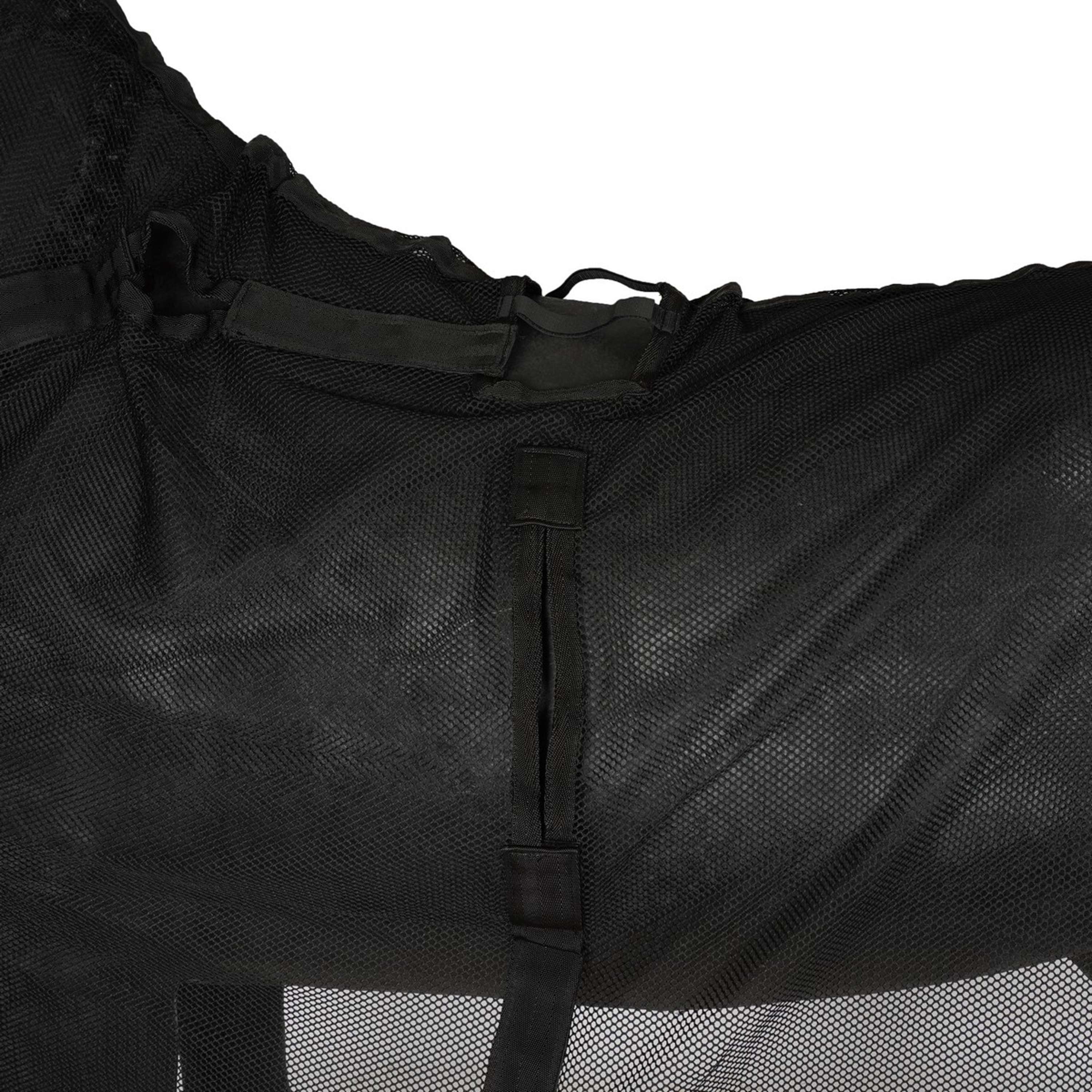 HB Couverture Anti-Mouches pour chevaux d'attelage avec Couvre-cou Noir