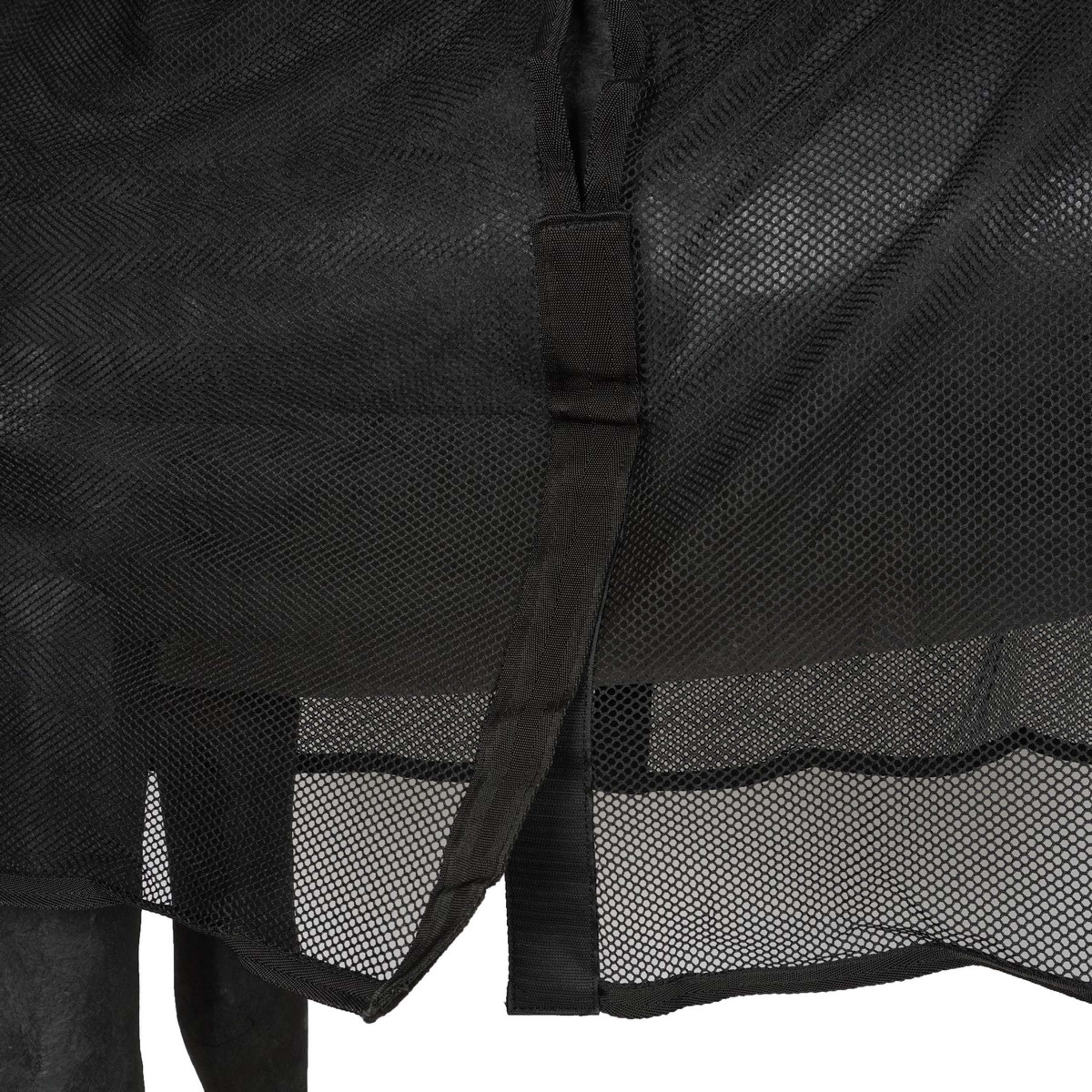 HB Couverture Anti-Mouches pour chevaux d'attelage avec Couvre-cou Noir