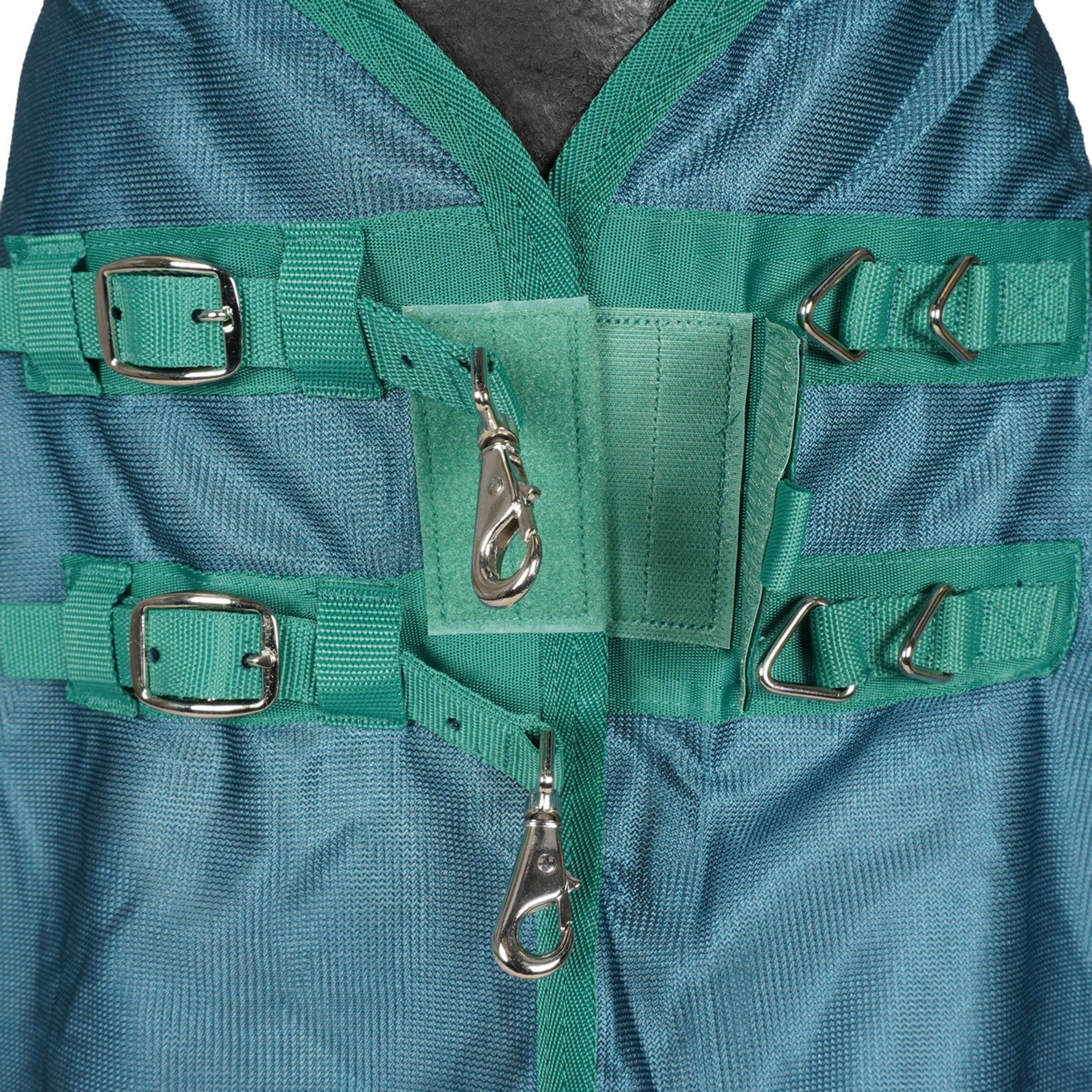 WeatherBeeta Couverture Anti-Mouches ComFiTec Green-Tec Airflow Mesh Combo Neck White/Dragonfly Blue