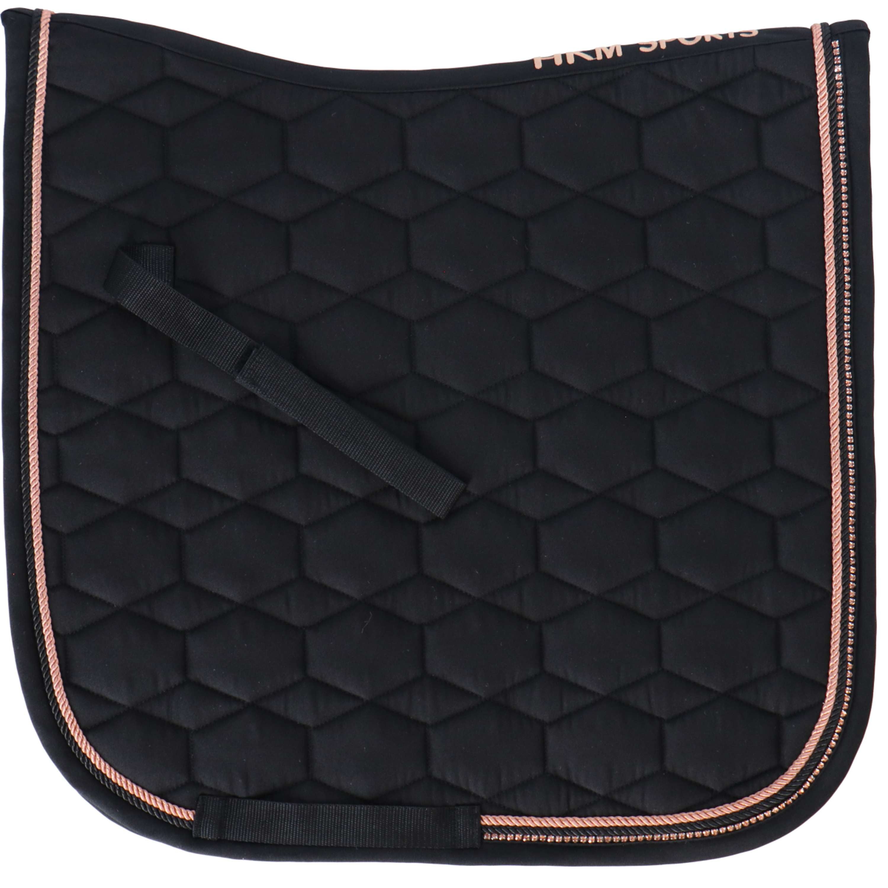 HKM Tapis de Selle Rosegold Glamour Dressage Noir/Or rose