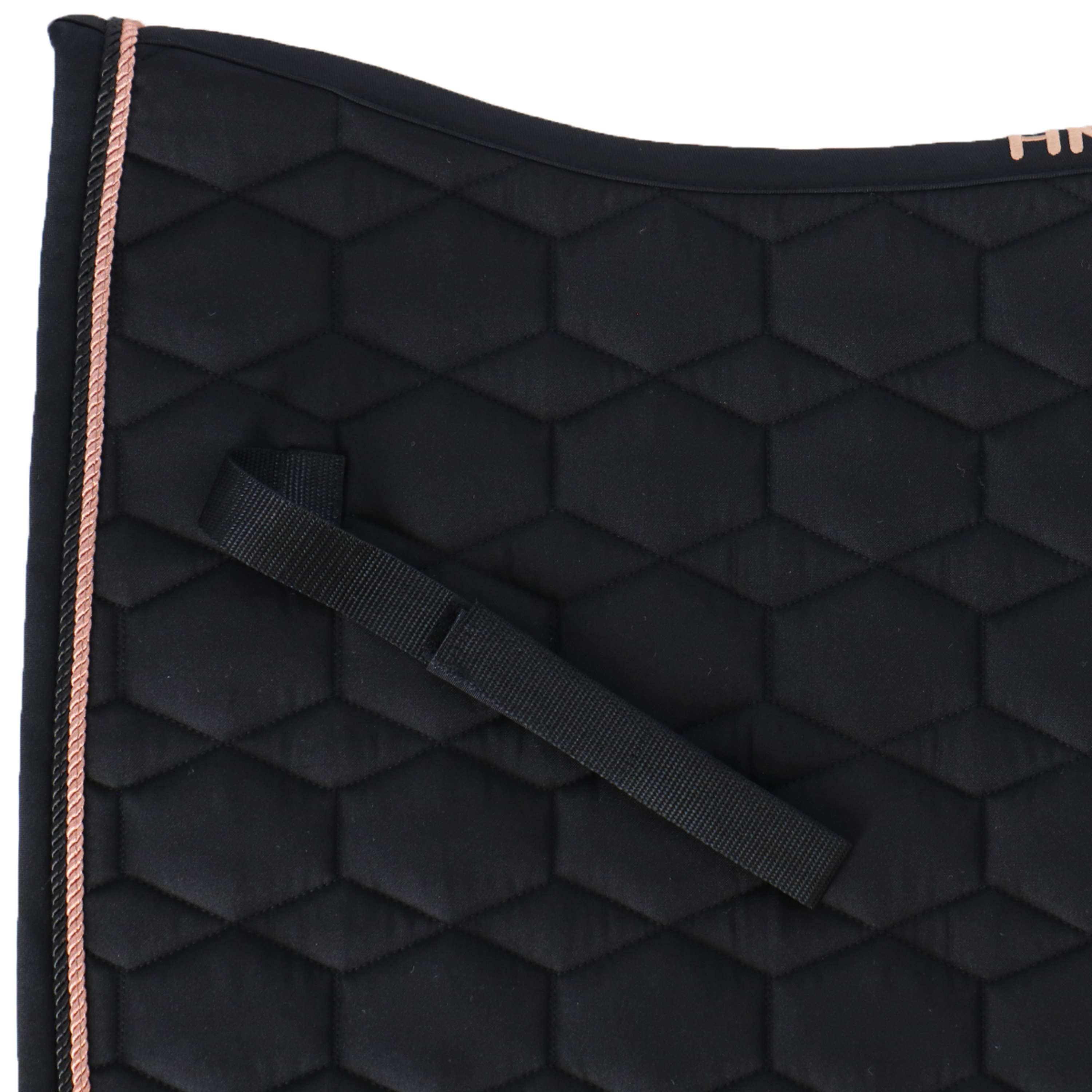 HKM Tapis de Selle Rosegold Glamour Dressage Noir/Or rose