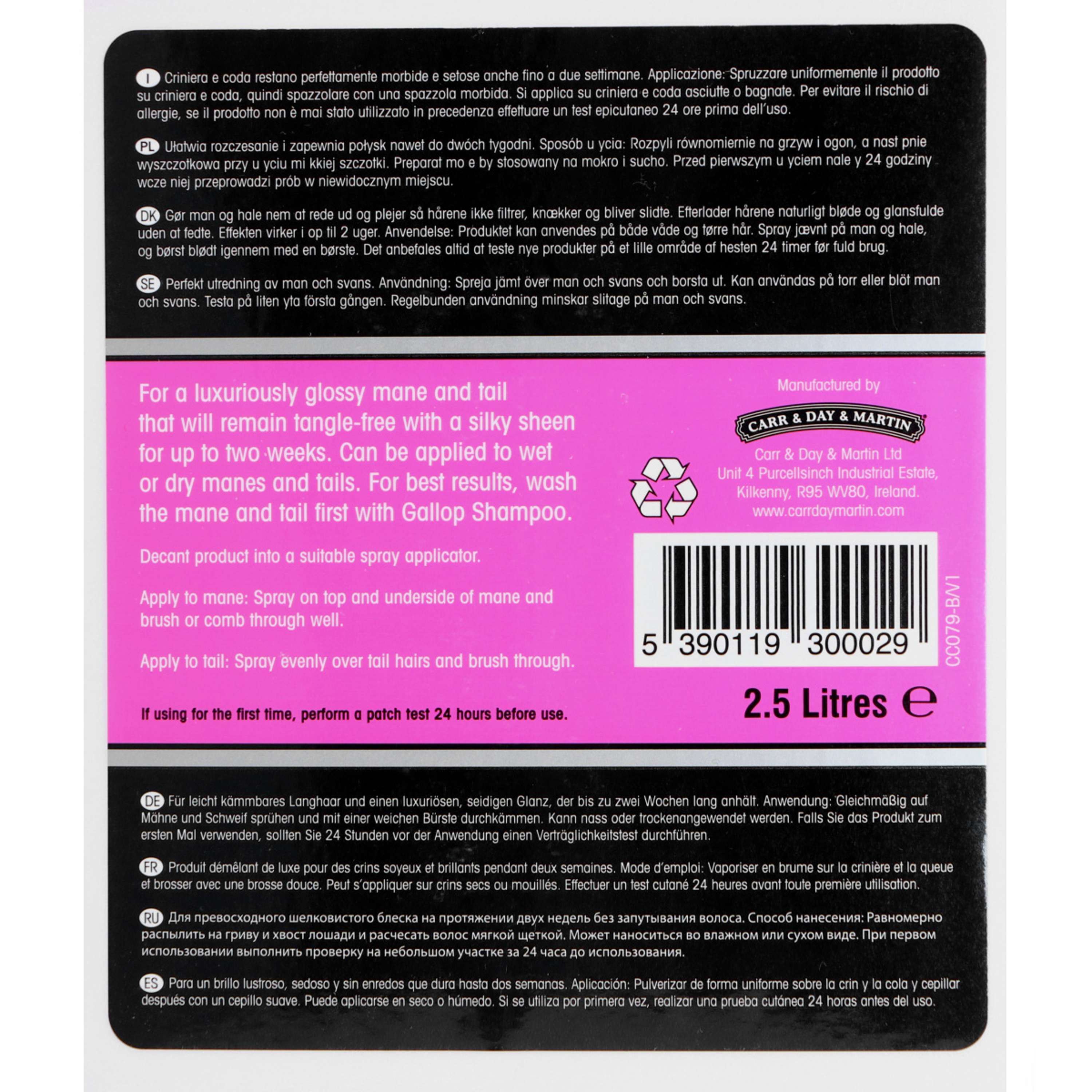 Carr & Day & Martin Lotion Queue/Crinière Refill