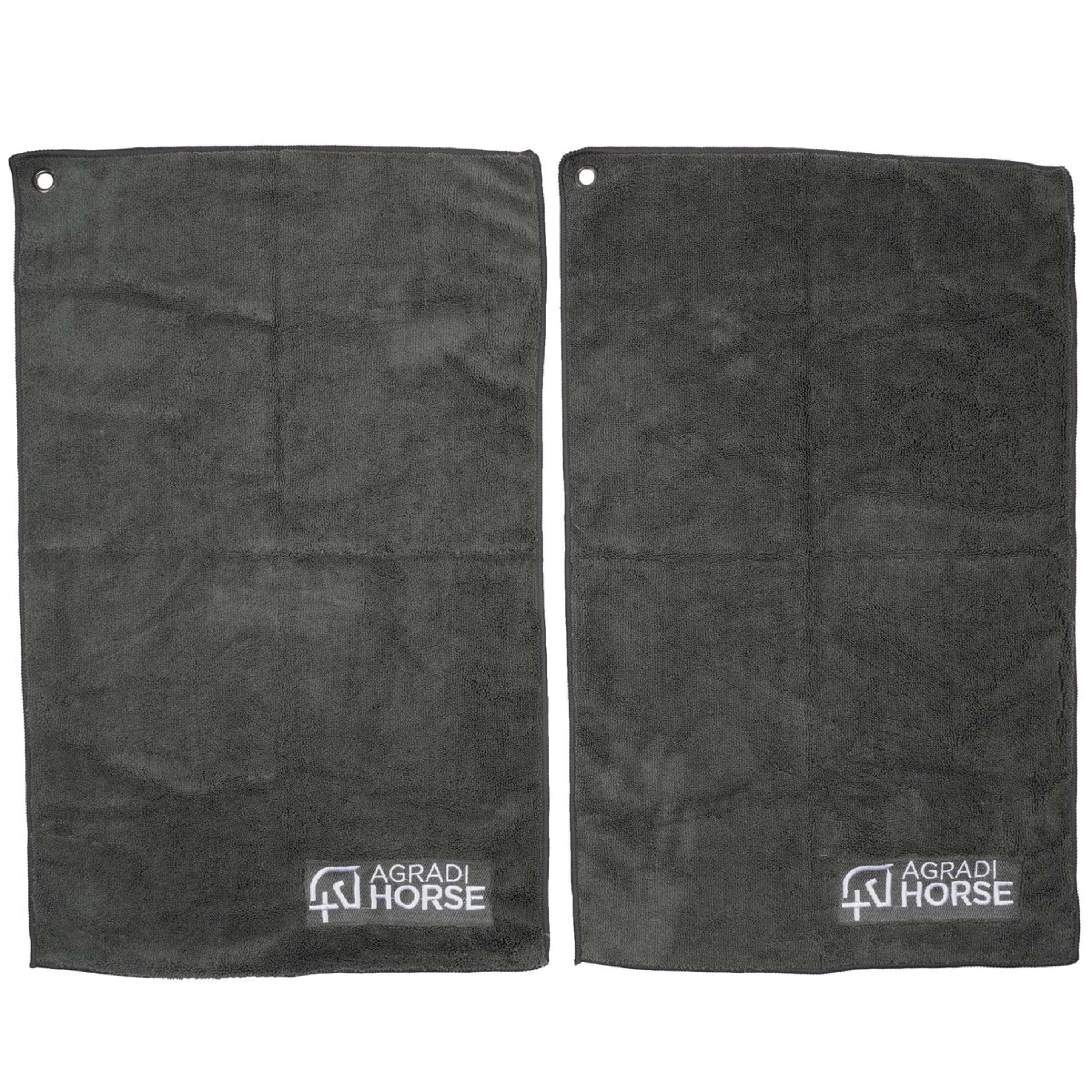Agradi Horse Serviette Microfibre par paire Gris