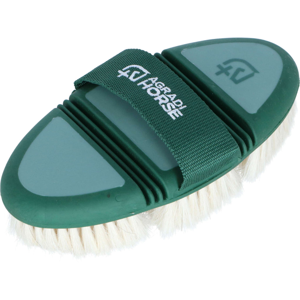 Agradi Horse Brosse Lustrante Flex Poil de Chèvre Fir Green
