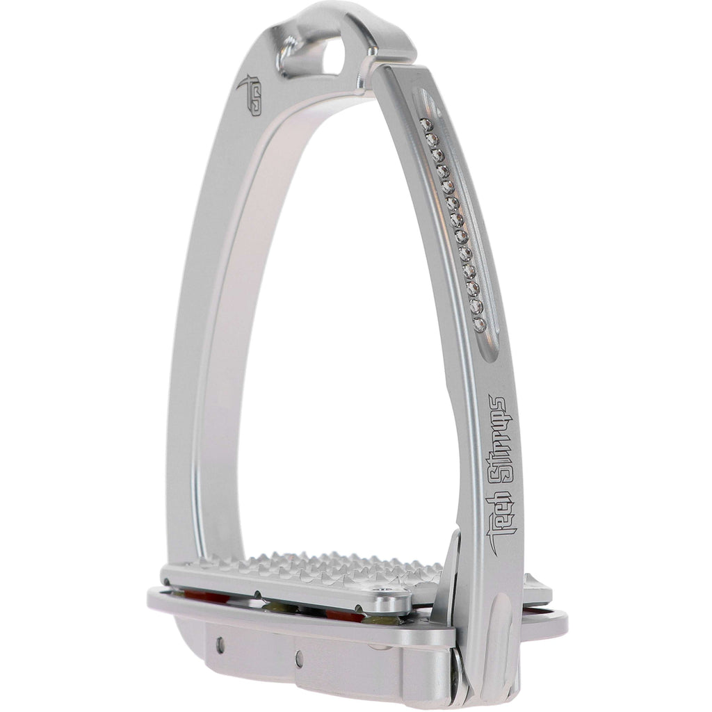 Tech Stirrups Étriers Venice Plus Swarovski Dressage Argent/Argent