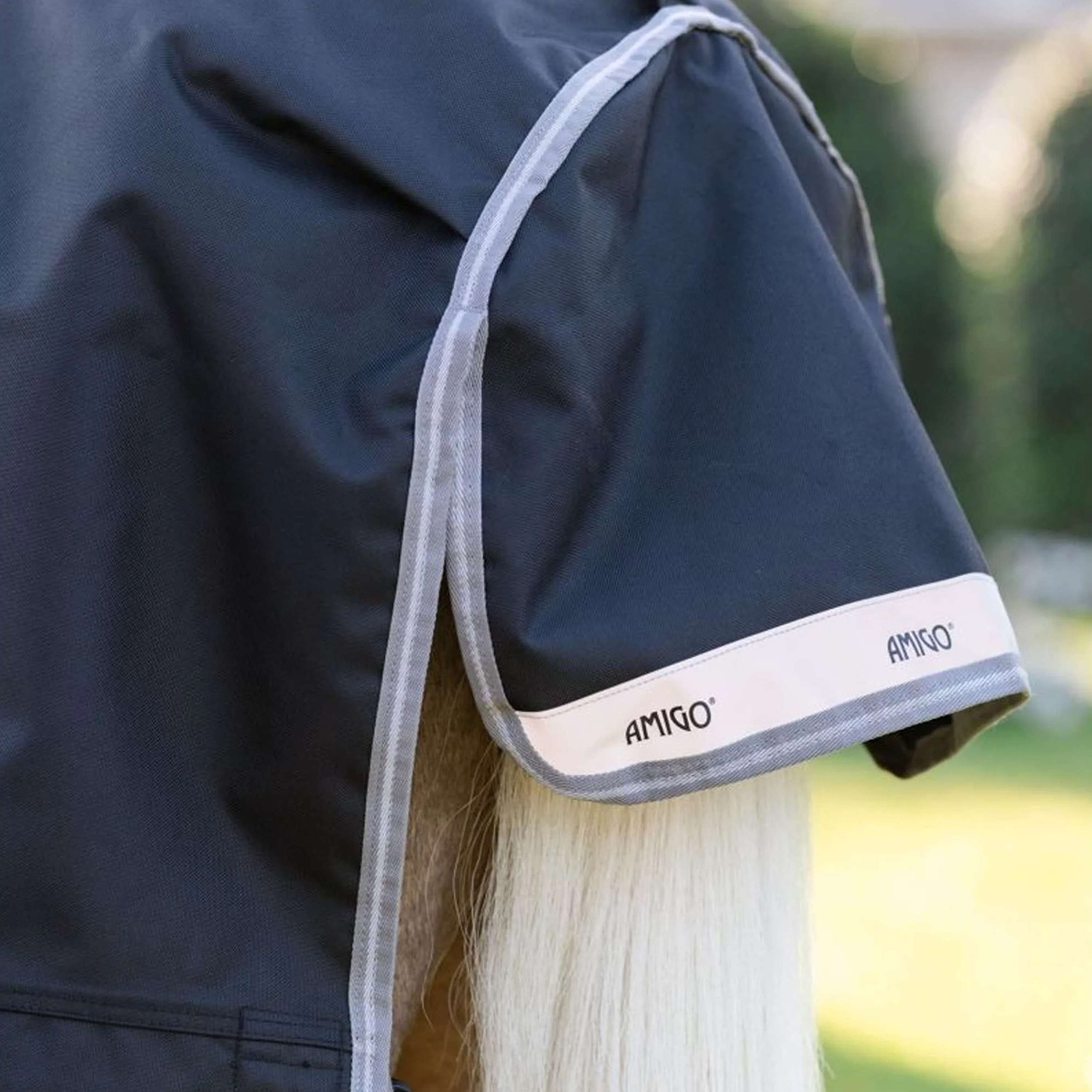 Amigo Chemise Turnout 1200D Plus Pony 0g Noir/Gris Titane/Argent