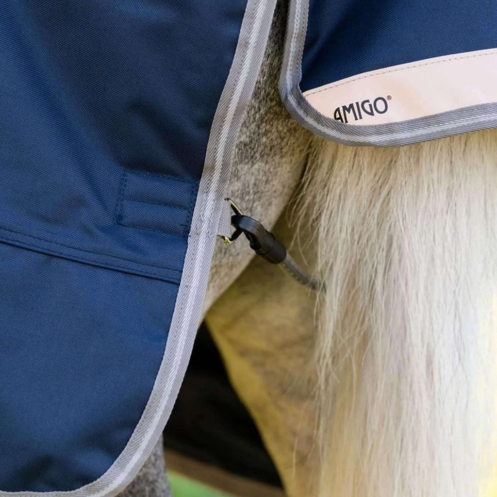 Amigo Chemise Turnout 1200D Plus Pony 0g Marine/Gris Titane/Argent