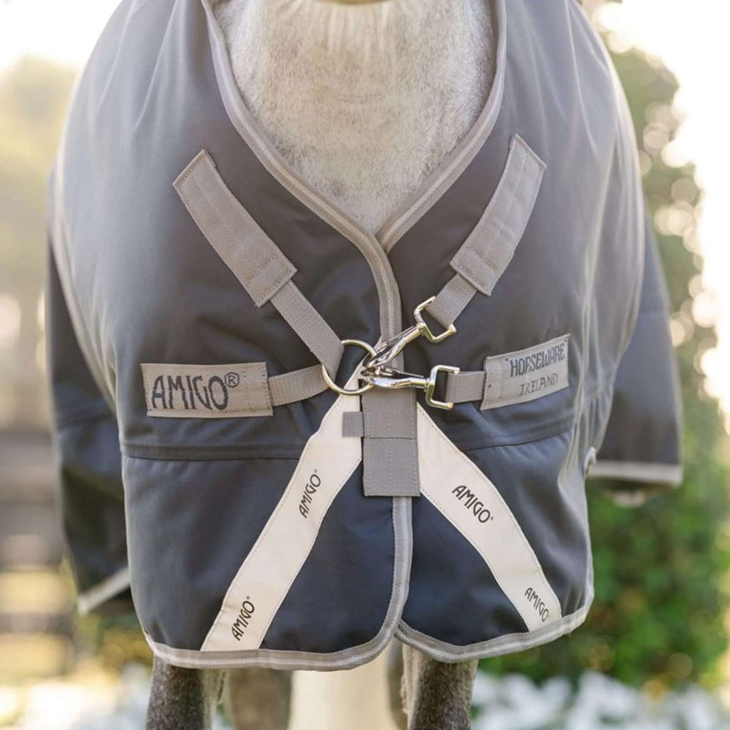 Amigo Chemise Turnout 1200D Plus Pony 50g Marine/Gris Titane/Argent