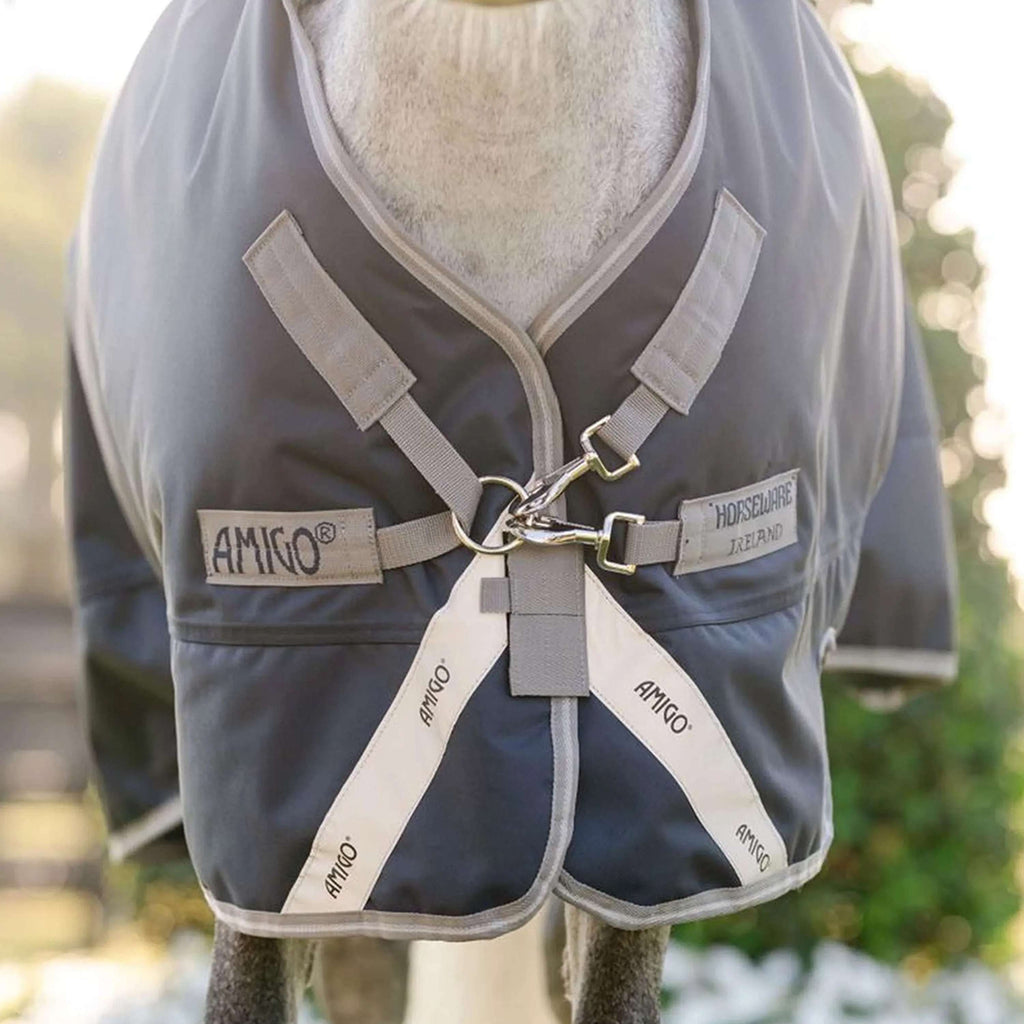 Amigo Turnout Rug 1200D Plus Pony 250g Navy/Titanium Grey/Silver