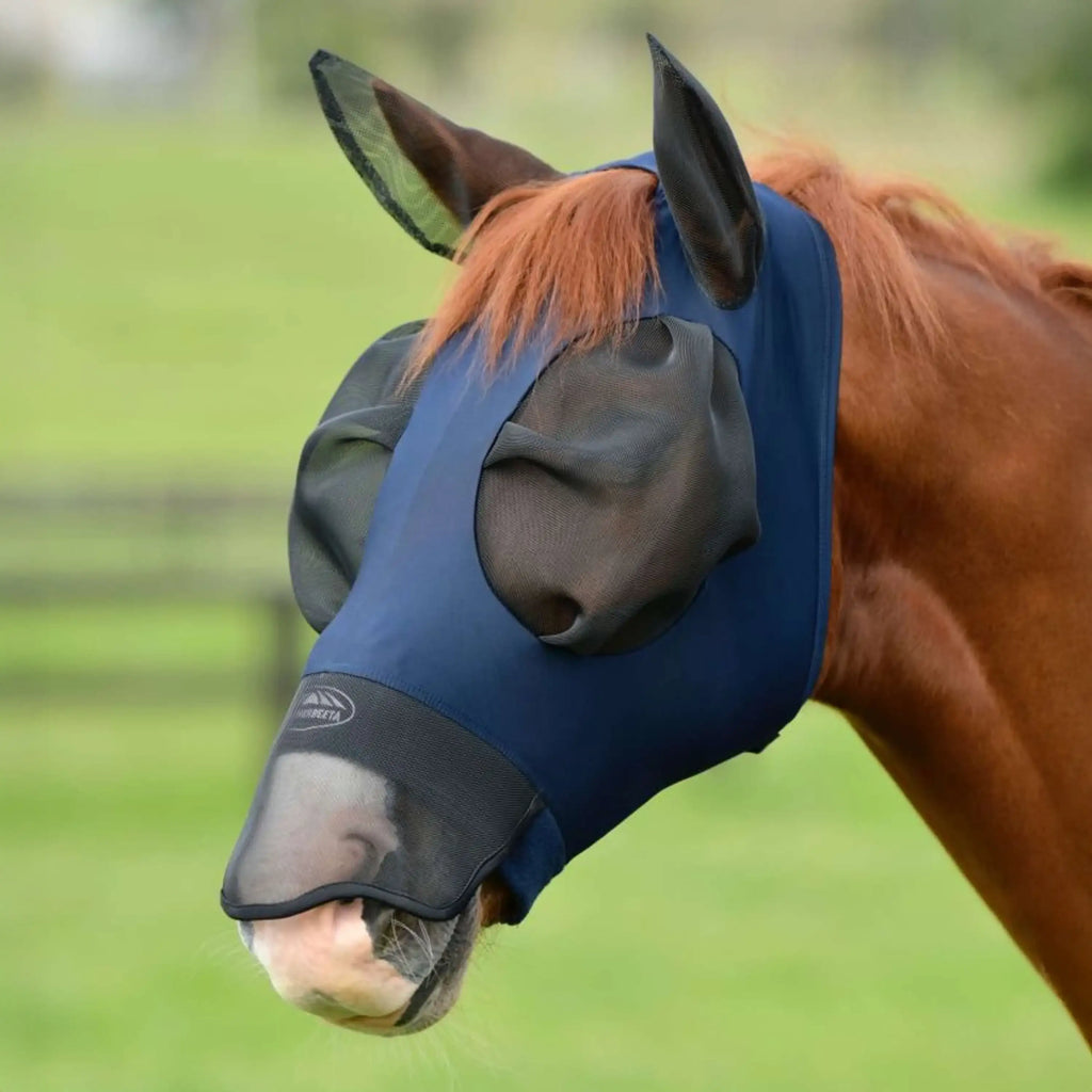 WeatherBeeta Masque Anti-Mouches ComFiTec Luxe Bug Eye Saver avec Oreilles et Nez Marin/Noir