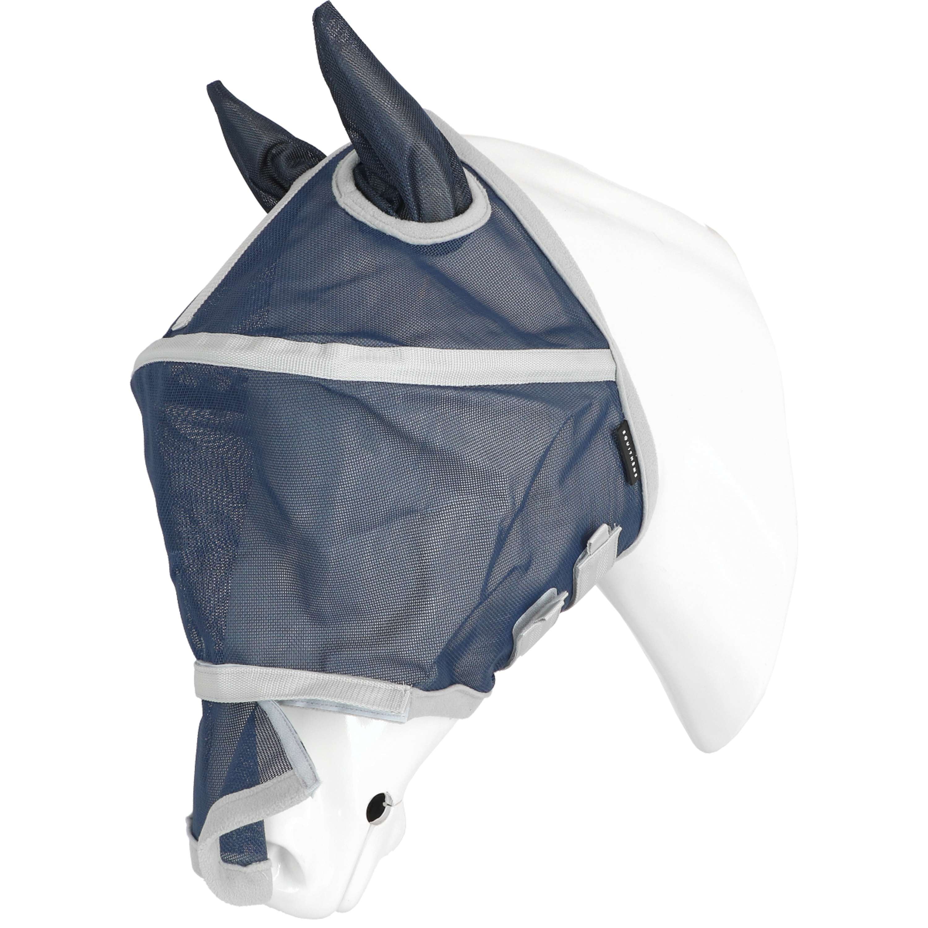 EQUITHÈME Masque Anti-Mouches Hoop avec Protection UV Marin