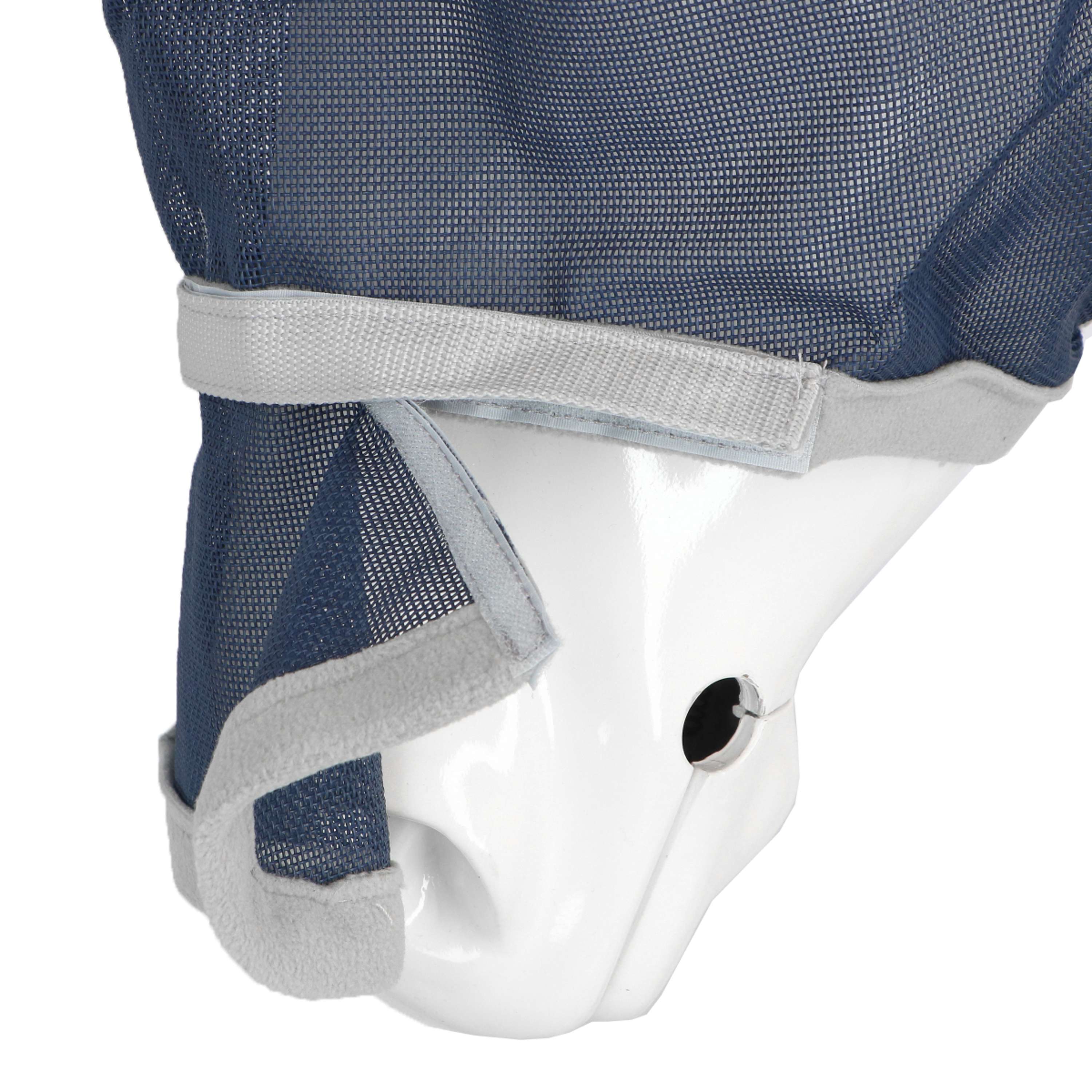 EQUITHÈME Masque Anti-Mouches Hoop avec Protection UV Marin