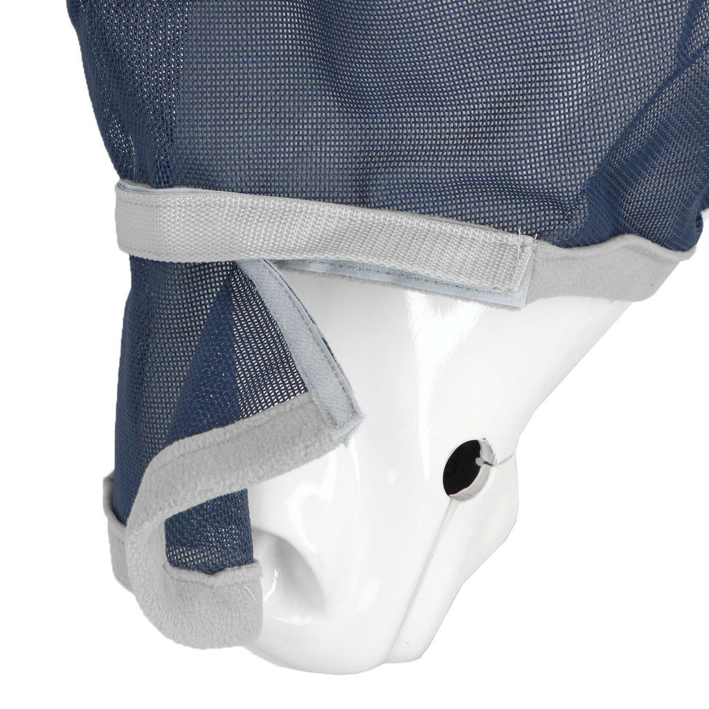 EQUITHÈME Masque Anti-Mouches Hoop avec Protection UV Marin