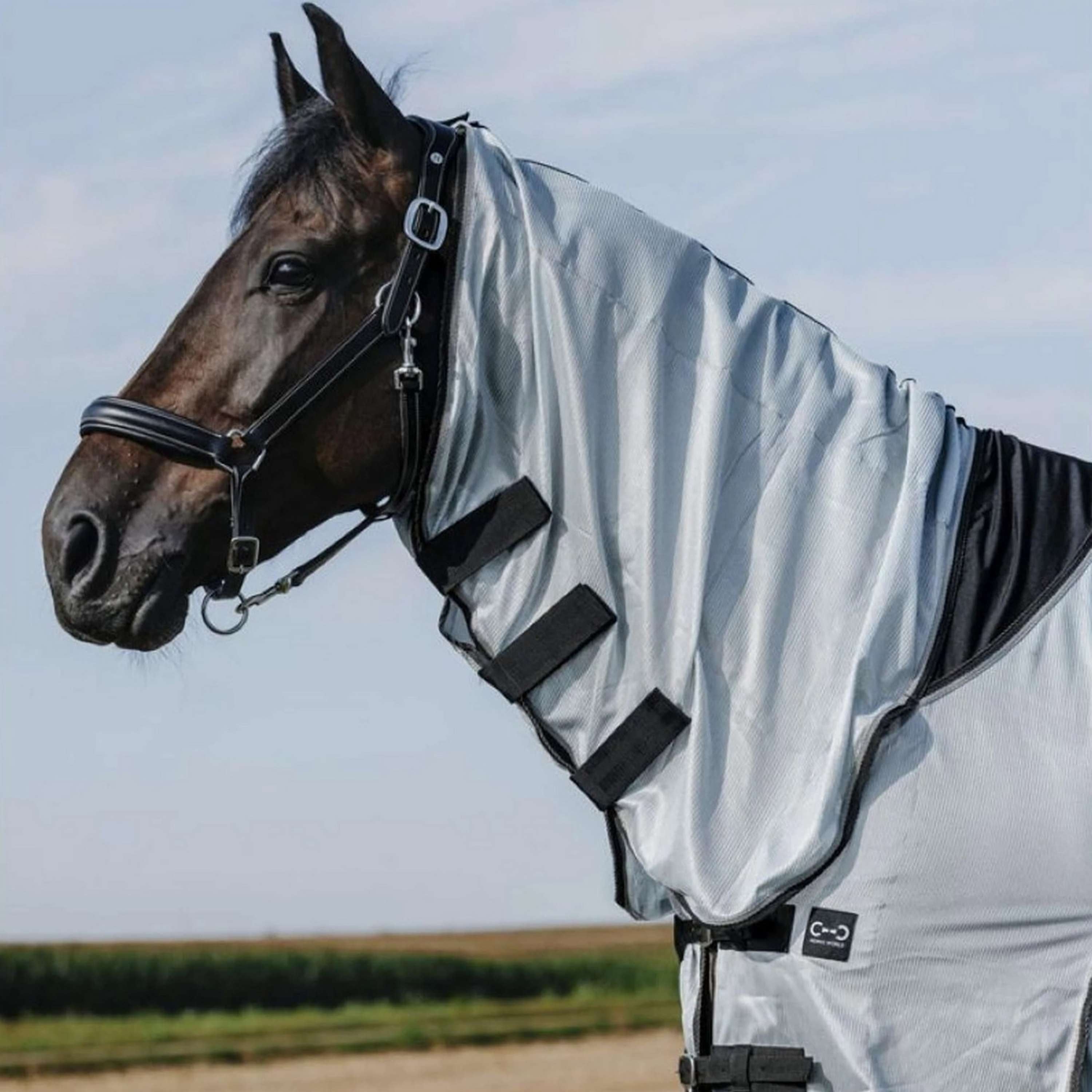 Riding World Couverture Anti-Mouches Belly Mesh Combo Gris