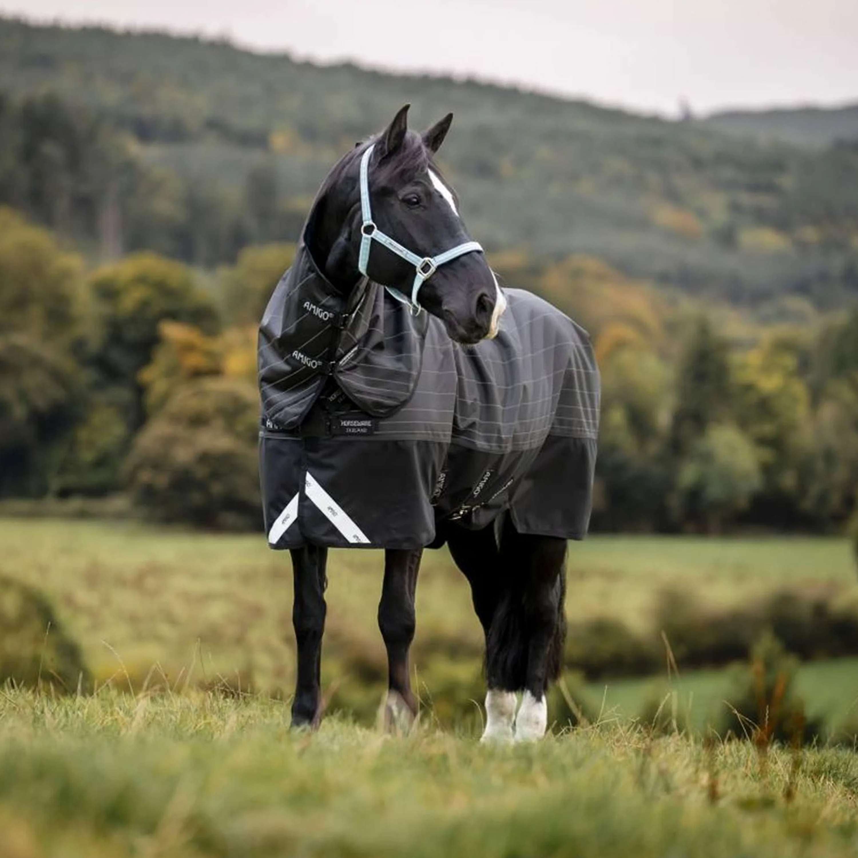 Amigo Turnout Rug FieldSafe Reflectech Plus 1200D 0g Black/Reflective/Black