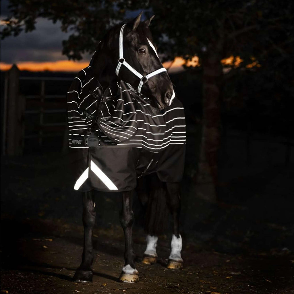 Amigo Turnout Rug FieldSafe Reflectech Plus 1200D 50g Black/Reflective/Black