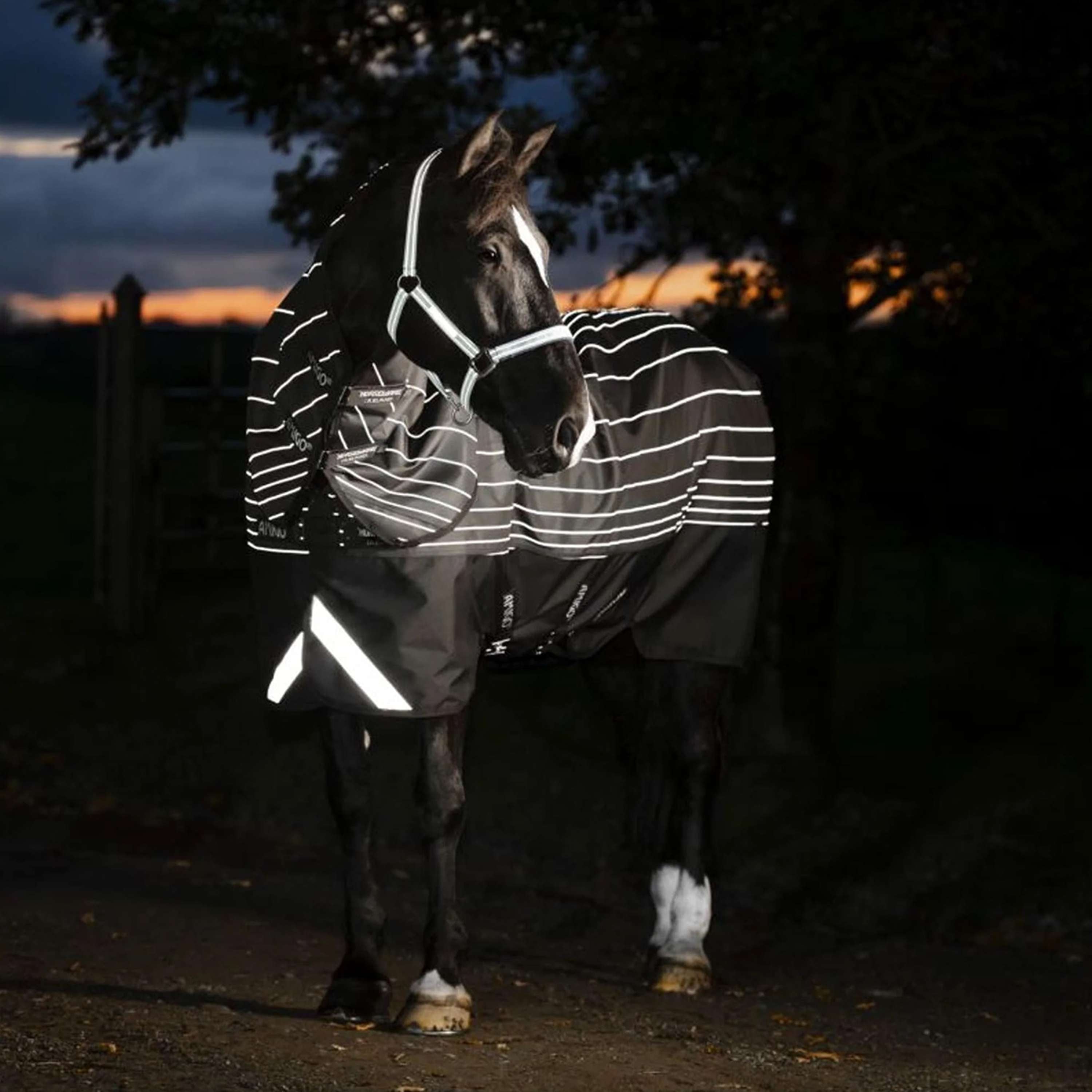 Amigo Turnout Rug FieldSafe Reflectech Plus 1200D 0g Black/Reflective/Black