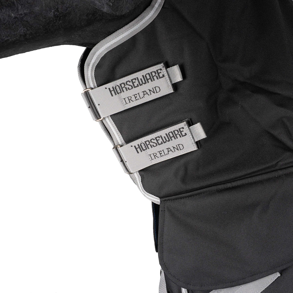 Amigo Turnout Rug Integrated 1200D 250g Black/Titanium Grey/Silver
