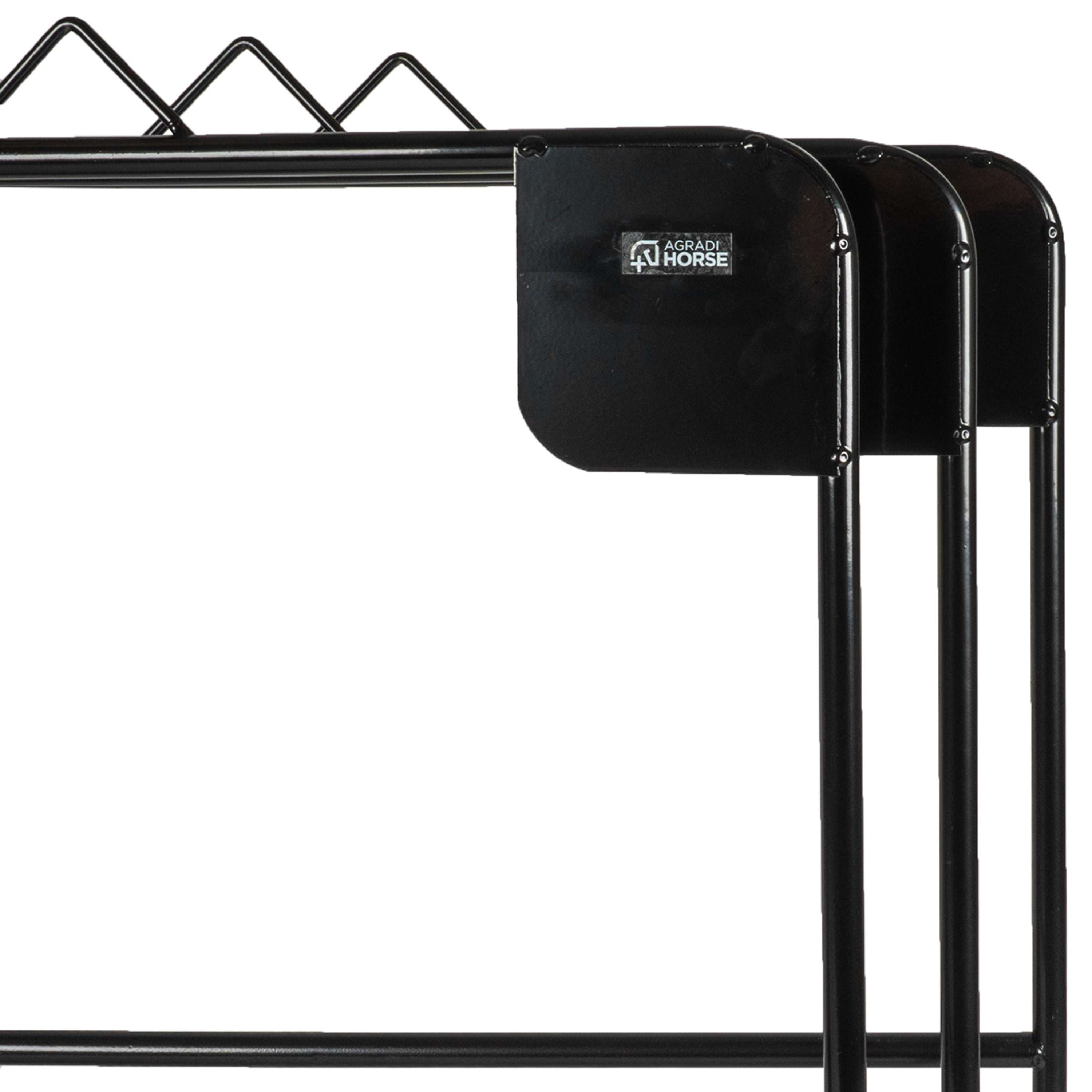 Agradi Horse Râtelier pour Couverture pour 3 Couvertures Metal XH Noir