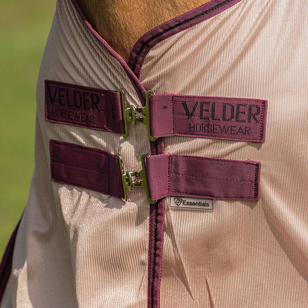 Velder Horsewear Essentials Pony Couverture Anti-Mouches Mesh avec Couvre-cou Earth Grey