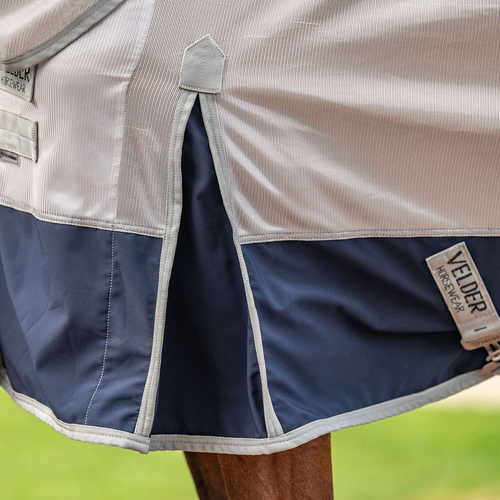 Velder Horsewear Premium Pony Couverture Anti-Mouches Rainless Fall Navy/Pearl Silver