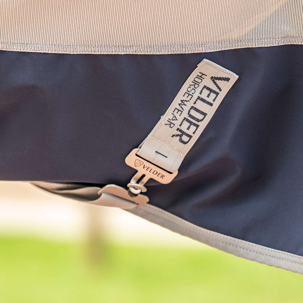 Velder Horsewear Premium Pony Couverture Anti-Mouches Rainless Fall Navy/Pearl Silver