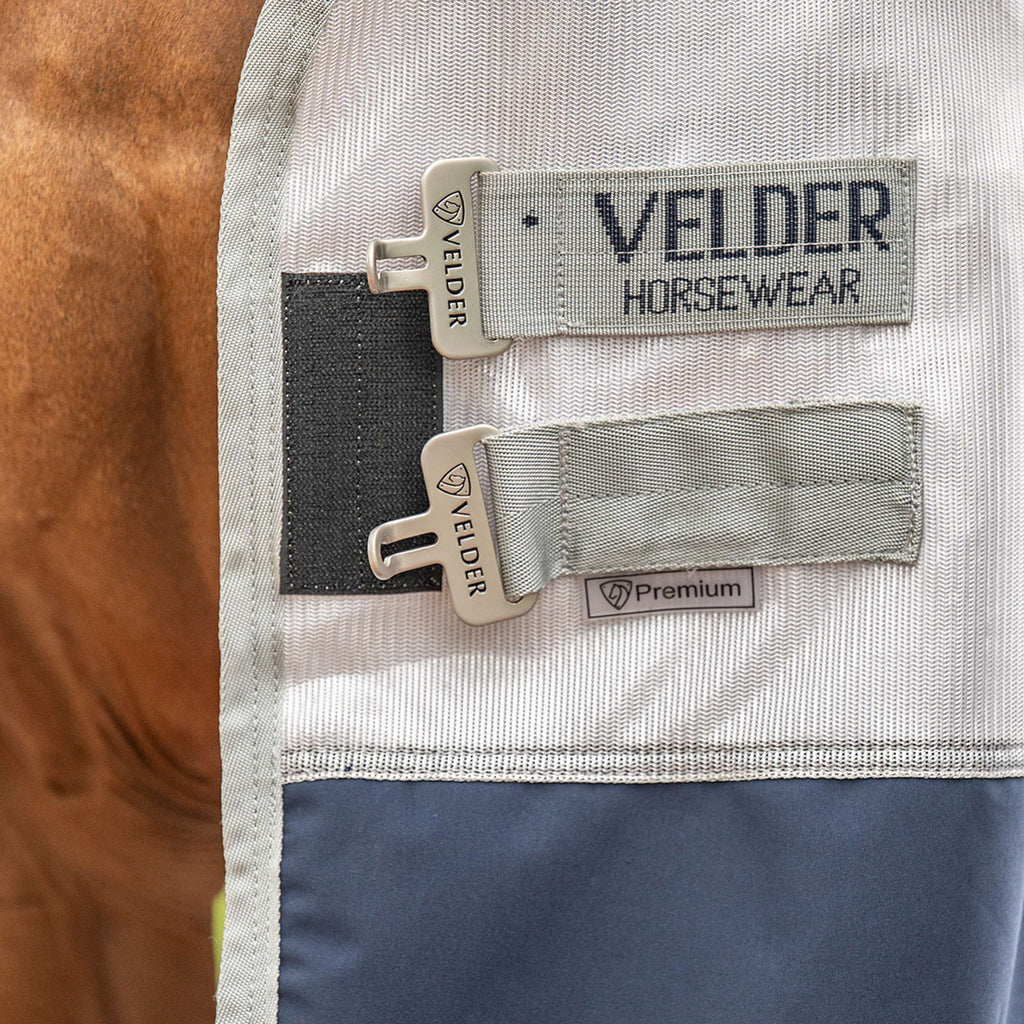 Velder Horsewear Premium Pony Couverture Anti-Mouches Rainless Fall Navy/Pearl Silver