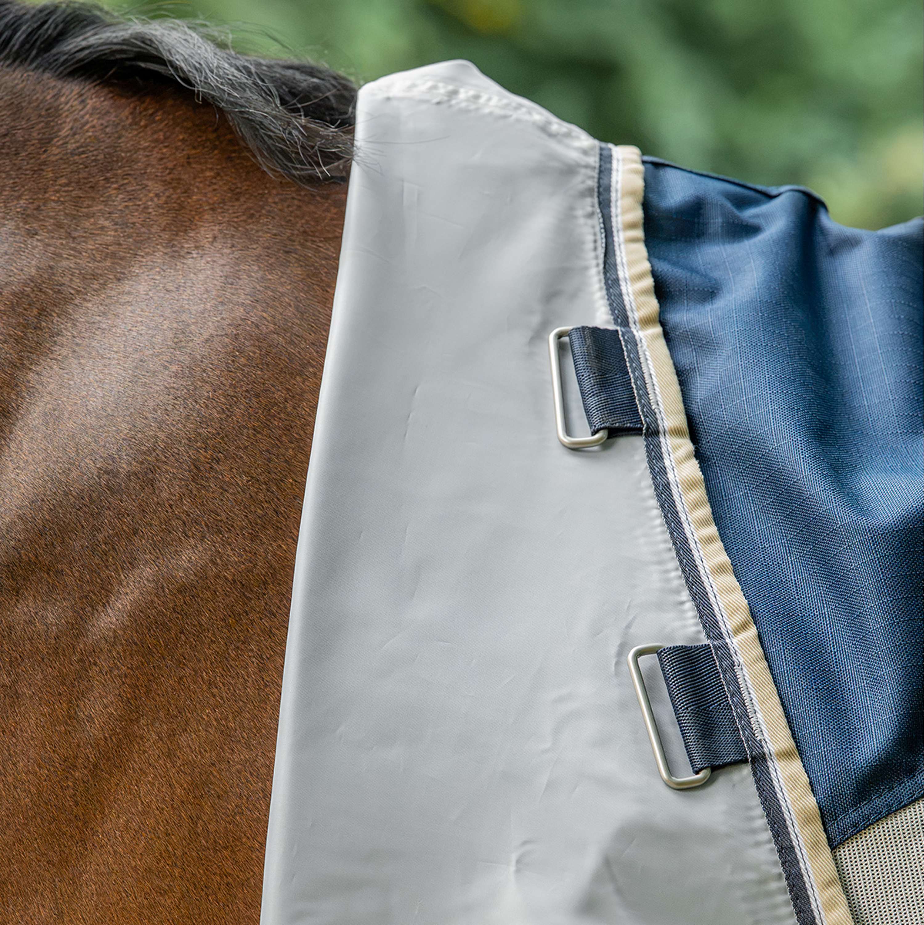 Velder Horsewear Premium Pony Couverture Anti-Mouches Waterproof-Top Navy/Pearl Silver