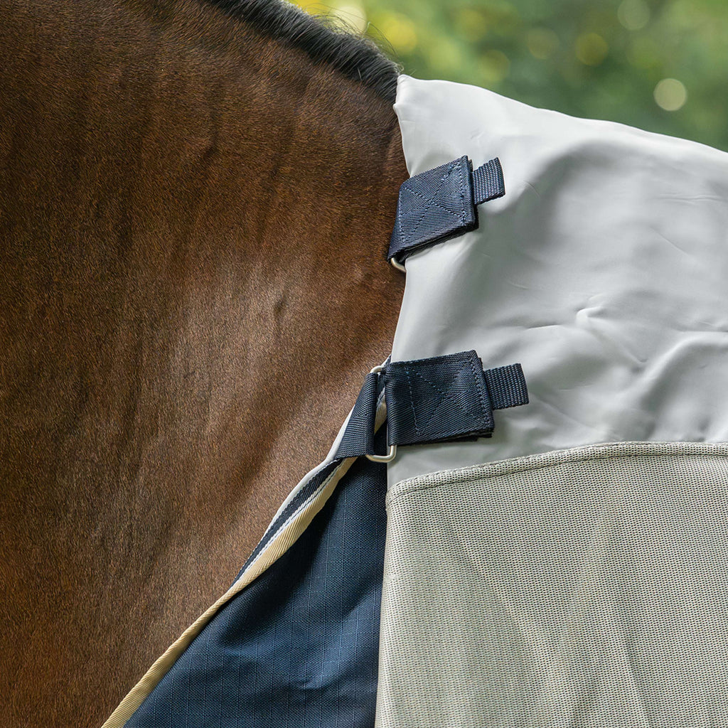 Velder Horsewear Premium Pony Couverture Anti-Mouches Waterproof-Top Navy/Pearl Silver