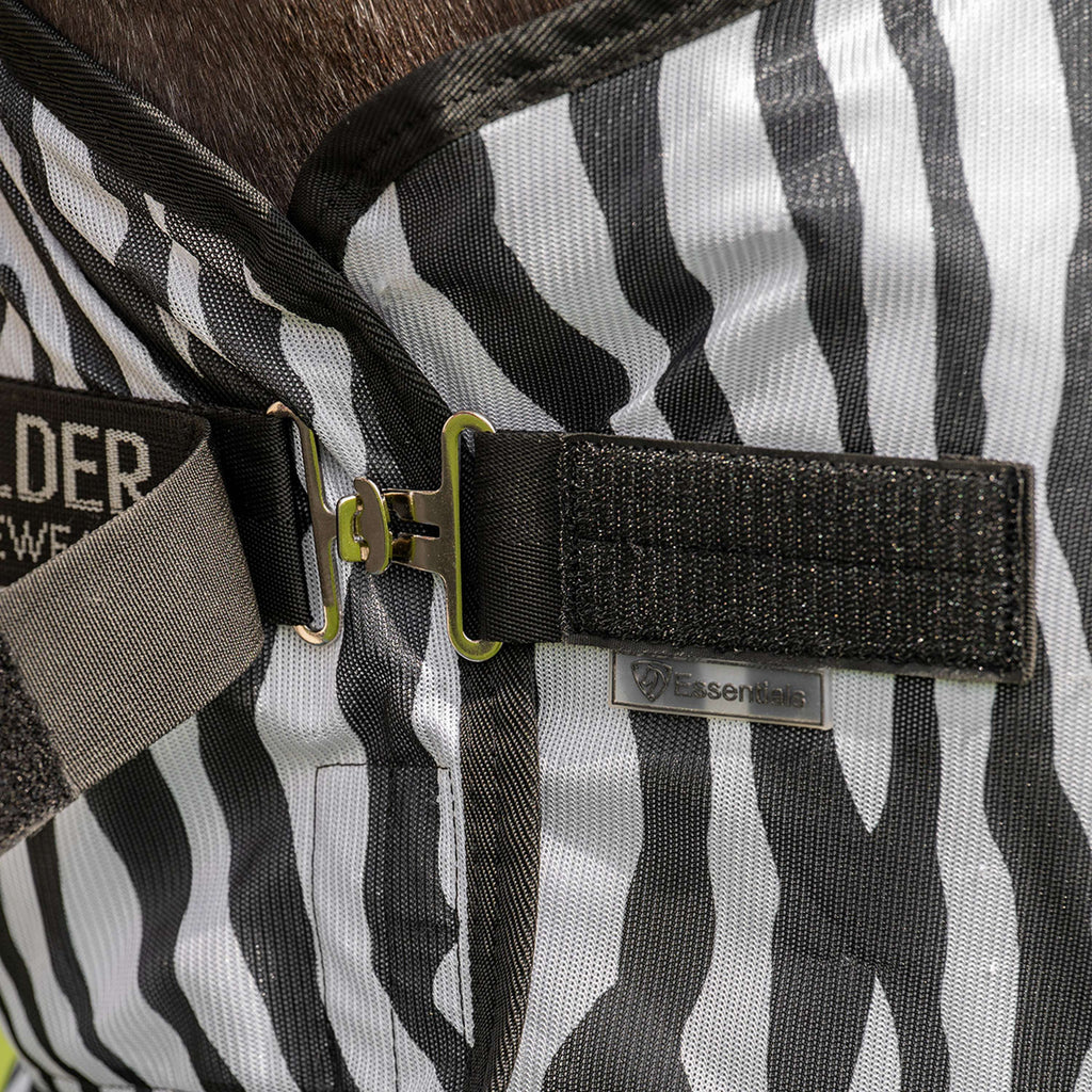 Velder Horsewear Essentials Pony Couverture Anti-Mouches avec Couvre-cou Zebra Noir/Blanc