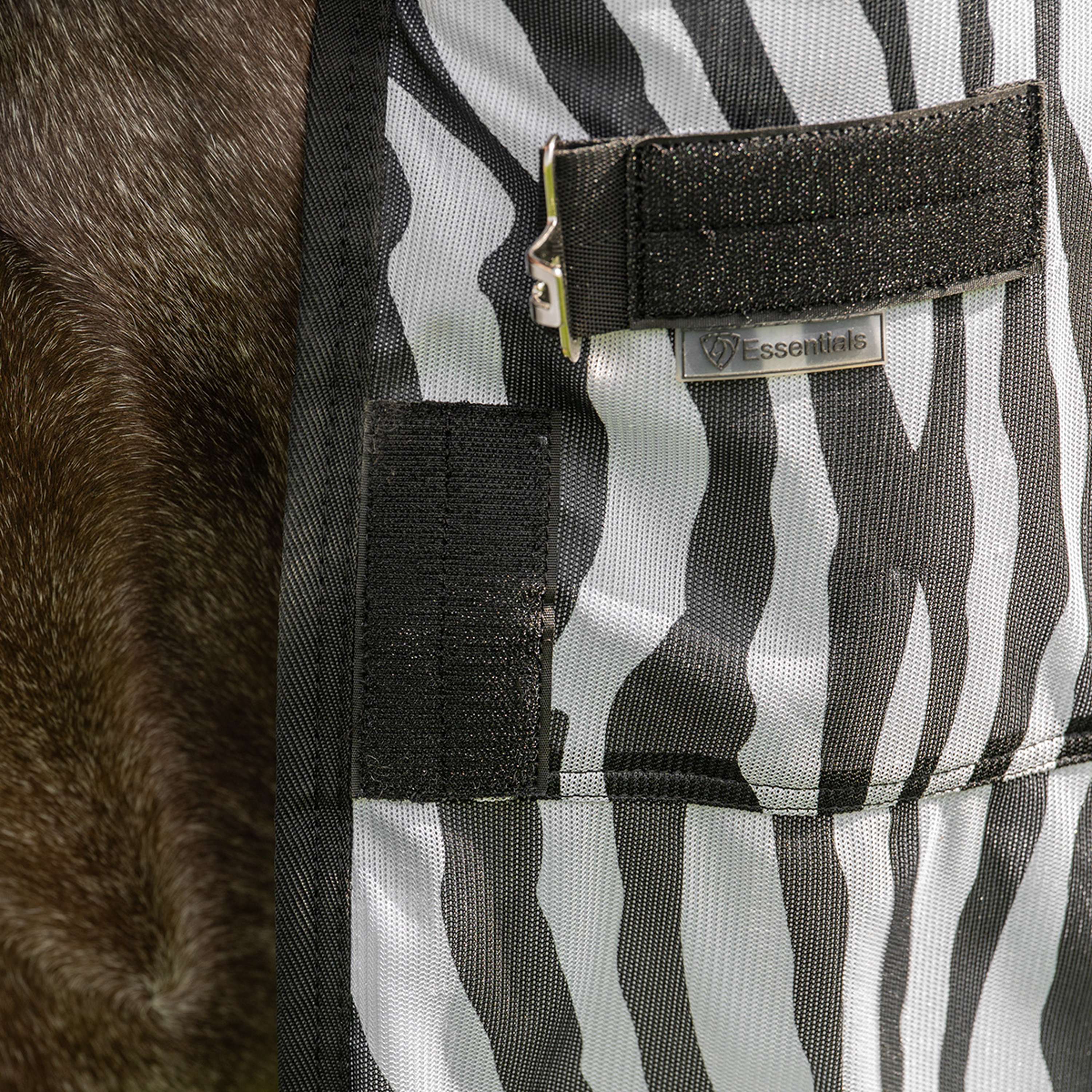 Velder Horsewear Essentials Pony Couverture Anti-Mouches avec Couvre-cou Zebra Noir/Blanc