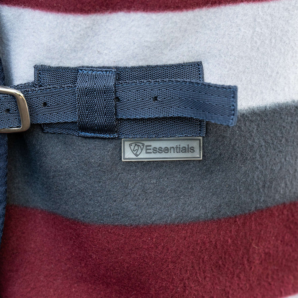 Velder Horsewear Essentials Couverture Polaire Polar Stripes Gris/Bordeuax