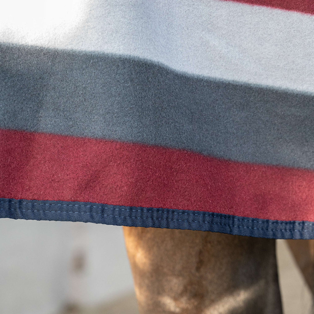 Velder Horsewear Essentials Couverture Polaire Polar Stripes Gris/Bordeuax