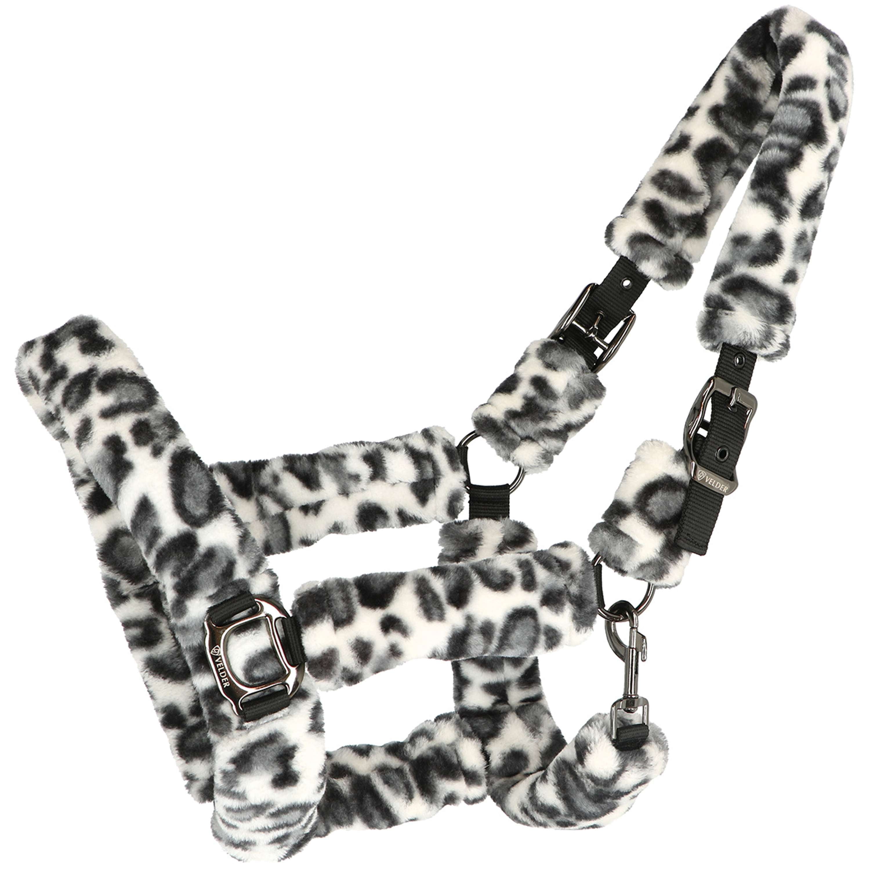 Velder Horsewear Premium Licol Comfort Fur Snow Leopard Gris