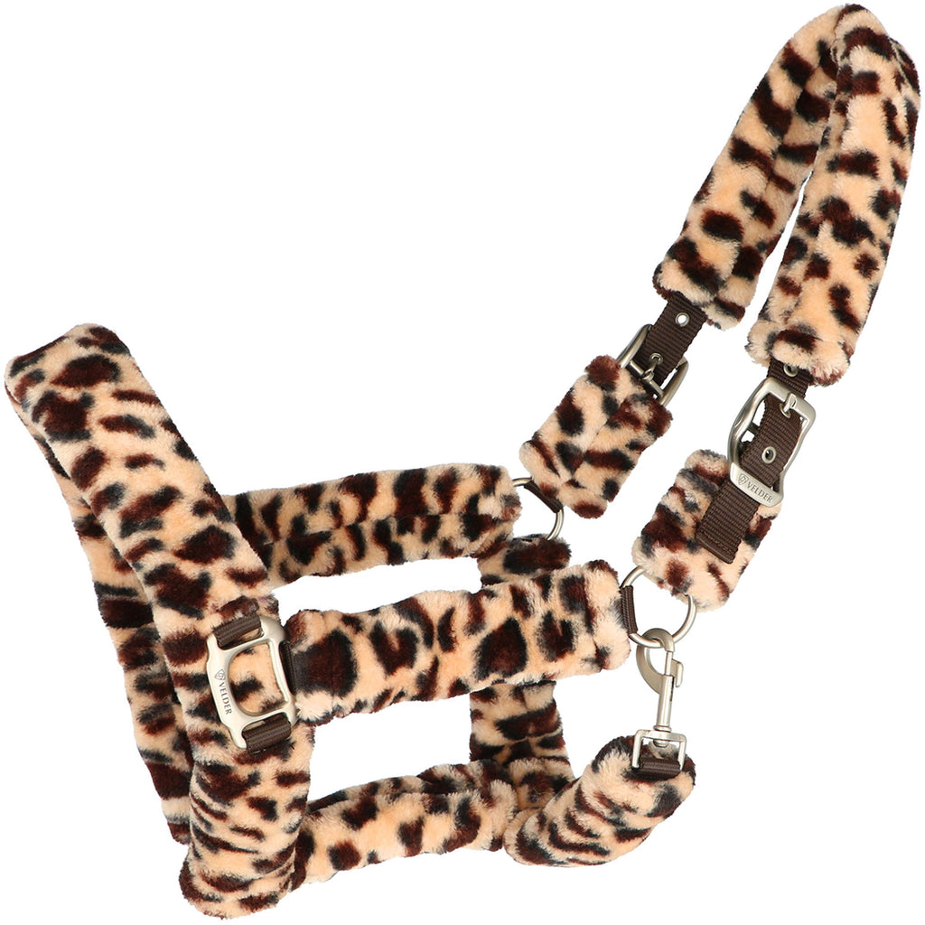 Velder Horsewear Premium Licol Comfort Fur Snow Leopard Marron