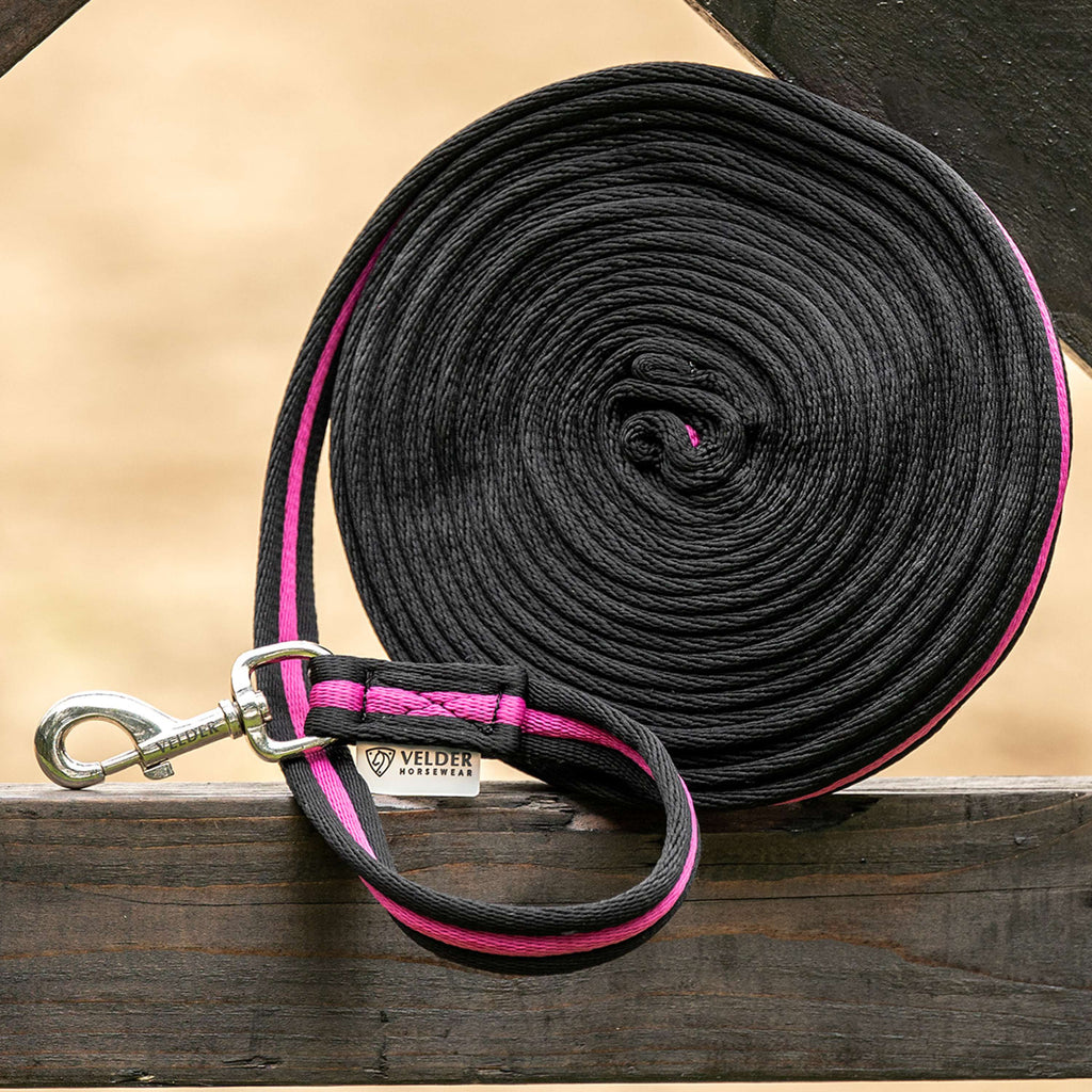 Velder Horsewear Longe Stripe Noir/Rose